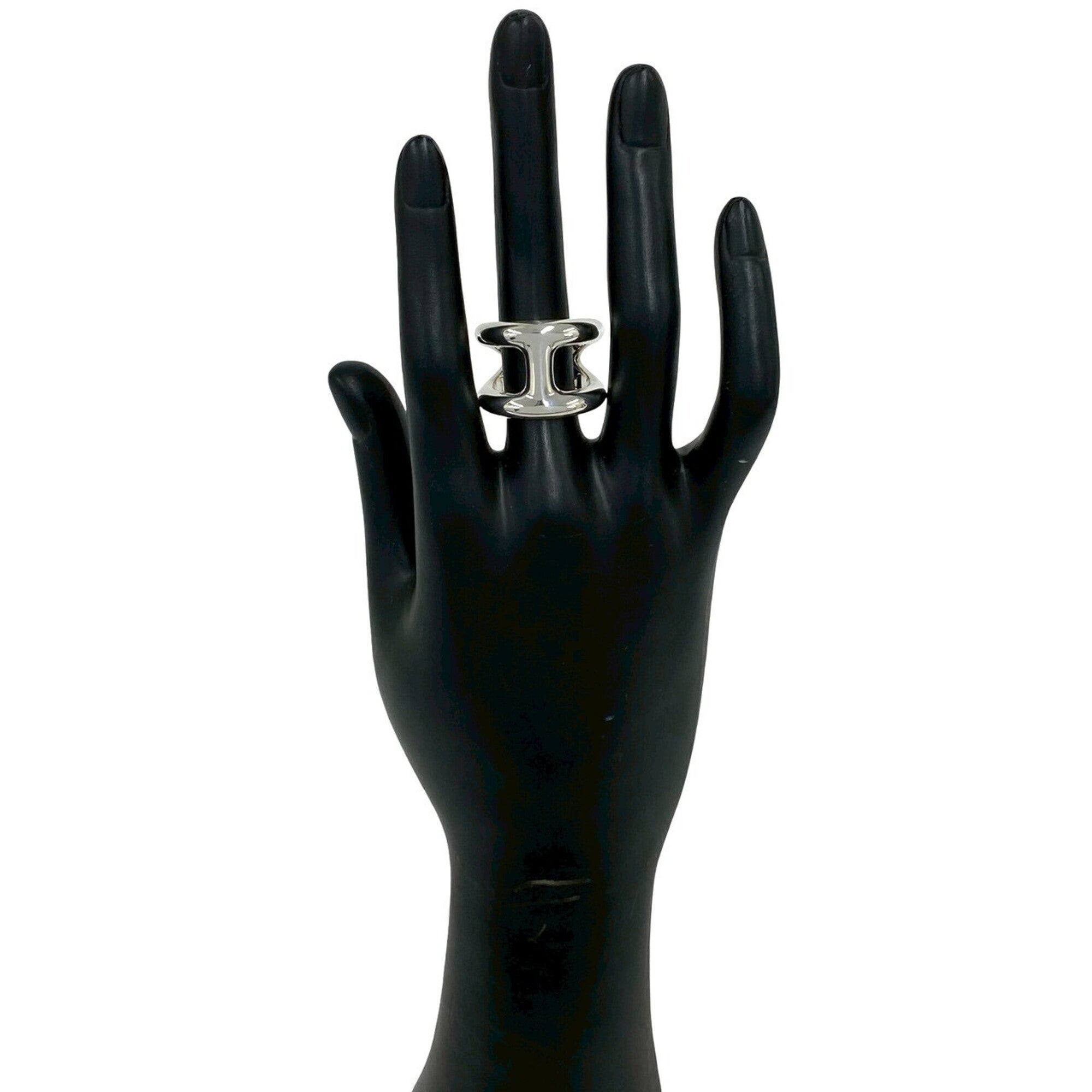 Hermes Silver Silver 925 Band Ring (Pre-Owned)