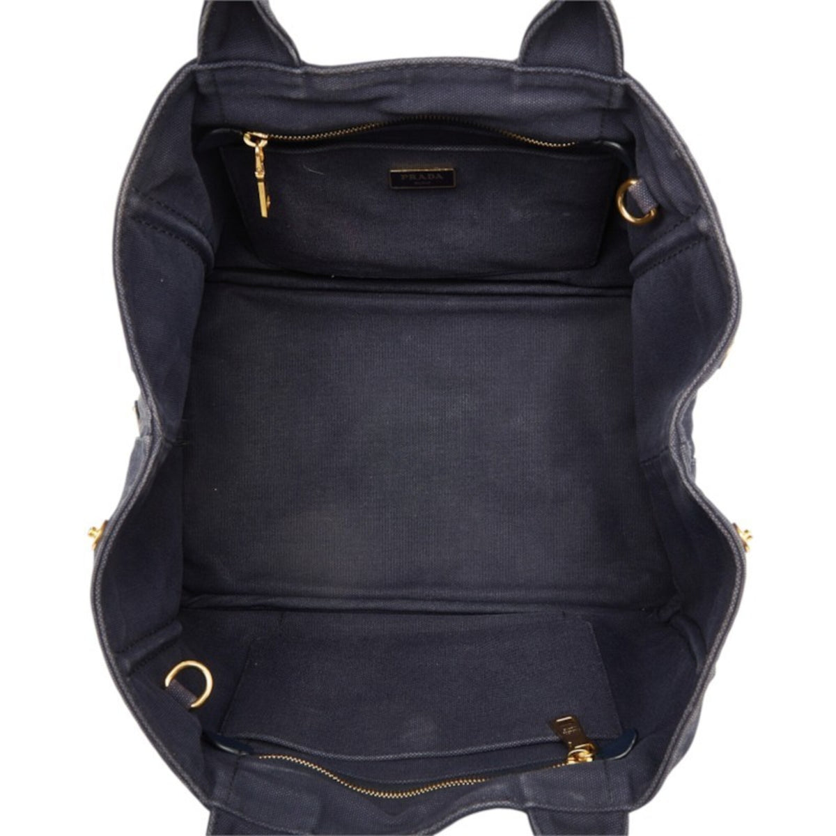 Prada Navy Canvas Handbag Shoulder Bag (Pre-Owned)