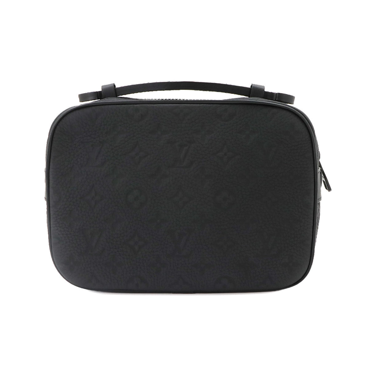 Louis Vuitton Black Leather Handbag Messenger Bag Shoulder Bag (Pre-Owned)