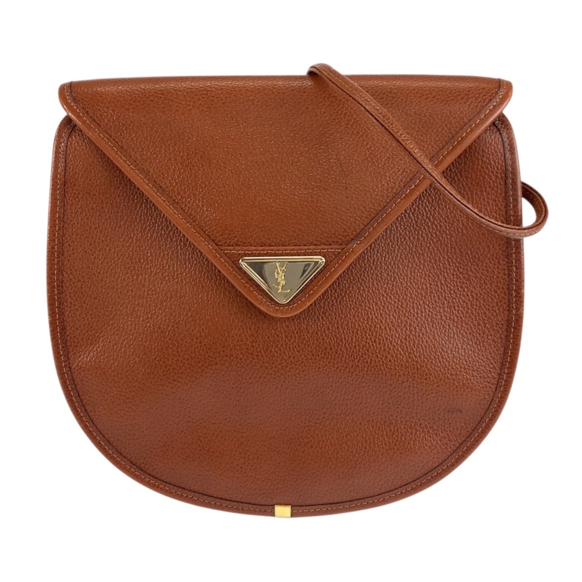 Yves Saint Laurent Brown Leather Pochette Shoulder Bag (Pre-Owned)