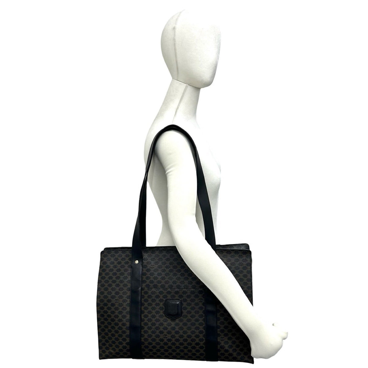 Celine Black Brown Pvc Leather Handbag Tote Bag (Pre-Owned)