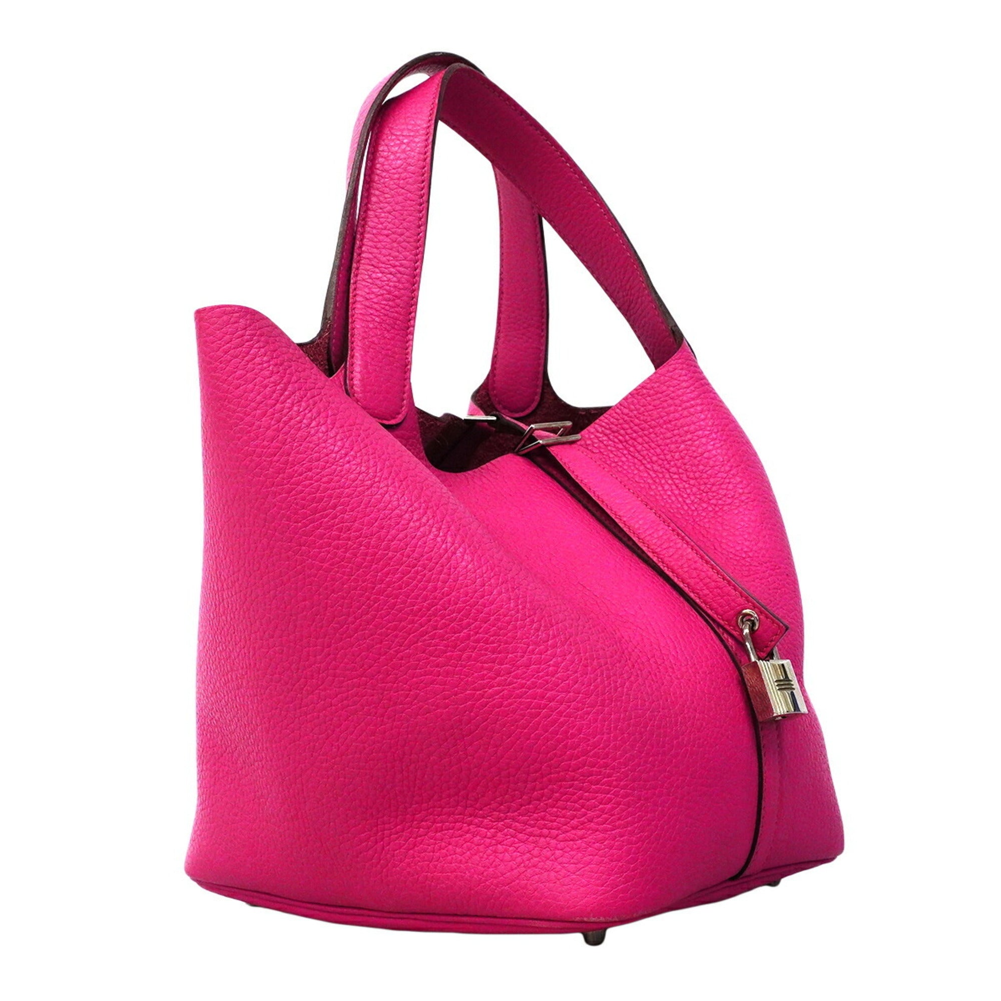 Hermes Rose Purple Taurillon Clemence Leather Handbag (Pre-Owned)