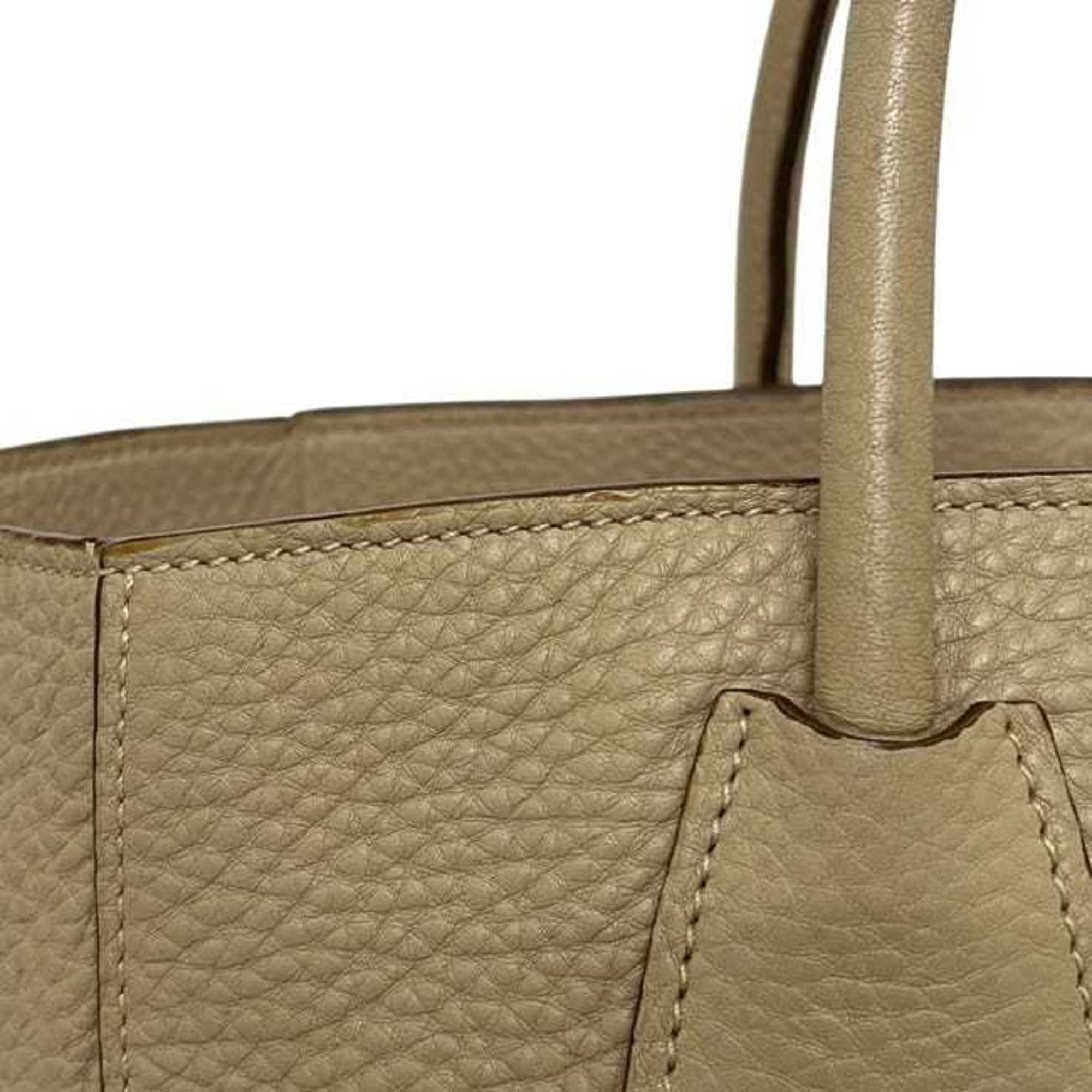 Prada Beige Leather Handbag Shoulder Bag (Pre-Owned)