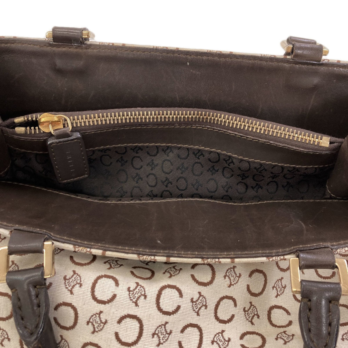Celine Beige Canvas Leather Handbag (Pre-Owned)