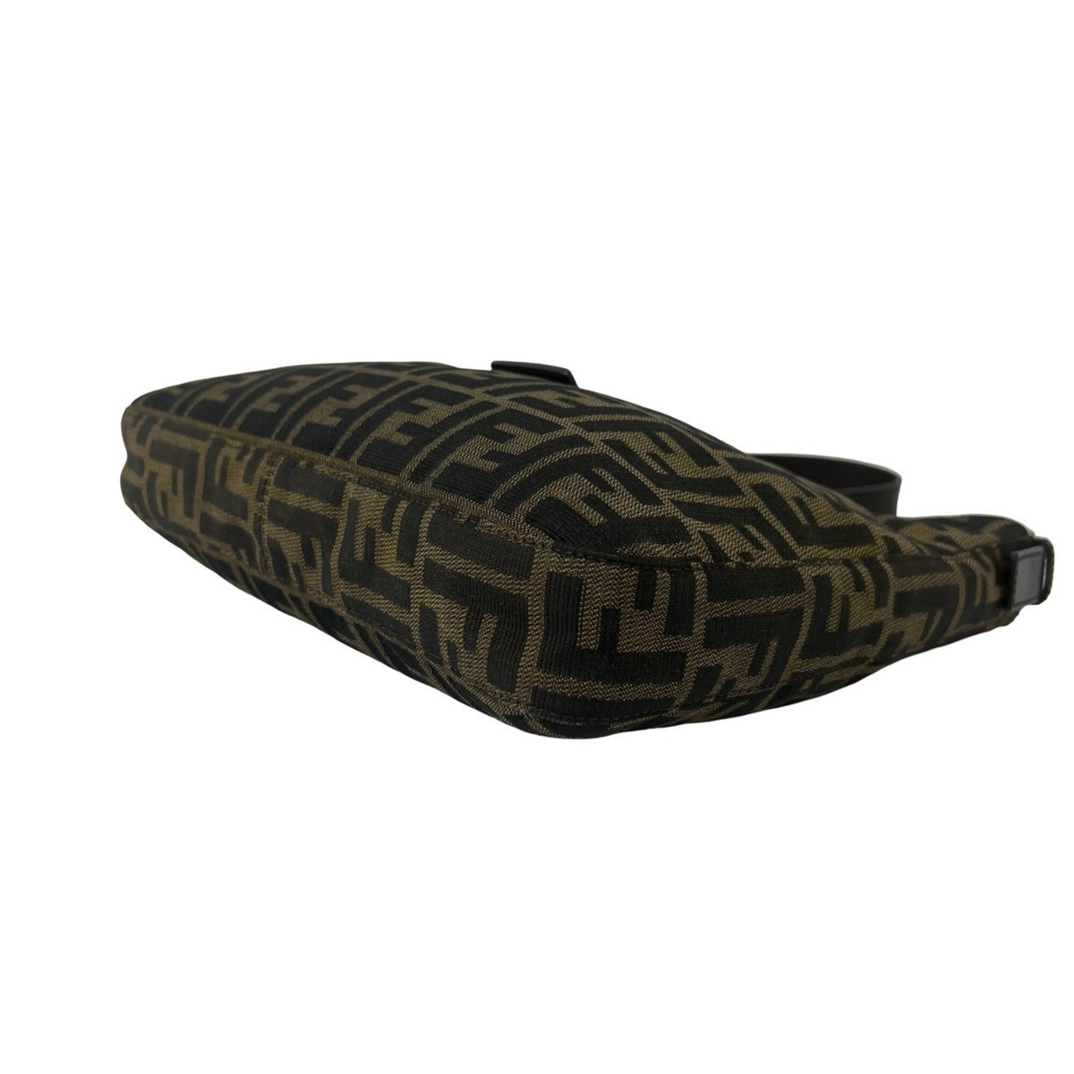Fendi Black Brown Canvas Leather Shoulder Bag (Pre-Owned)