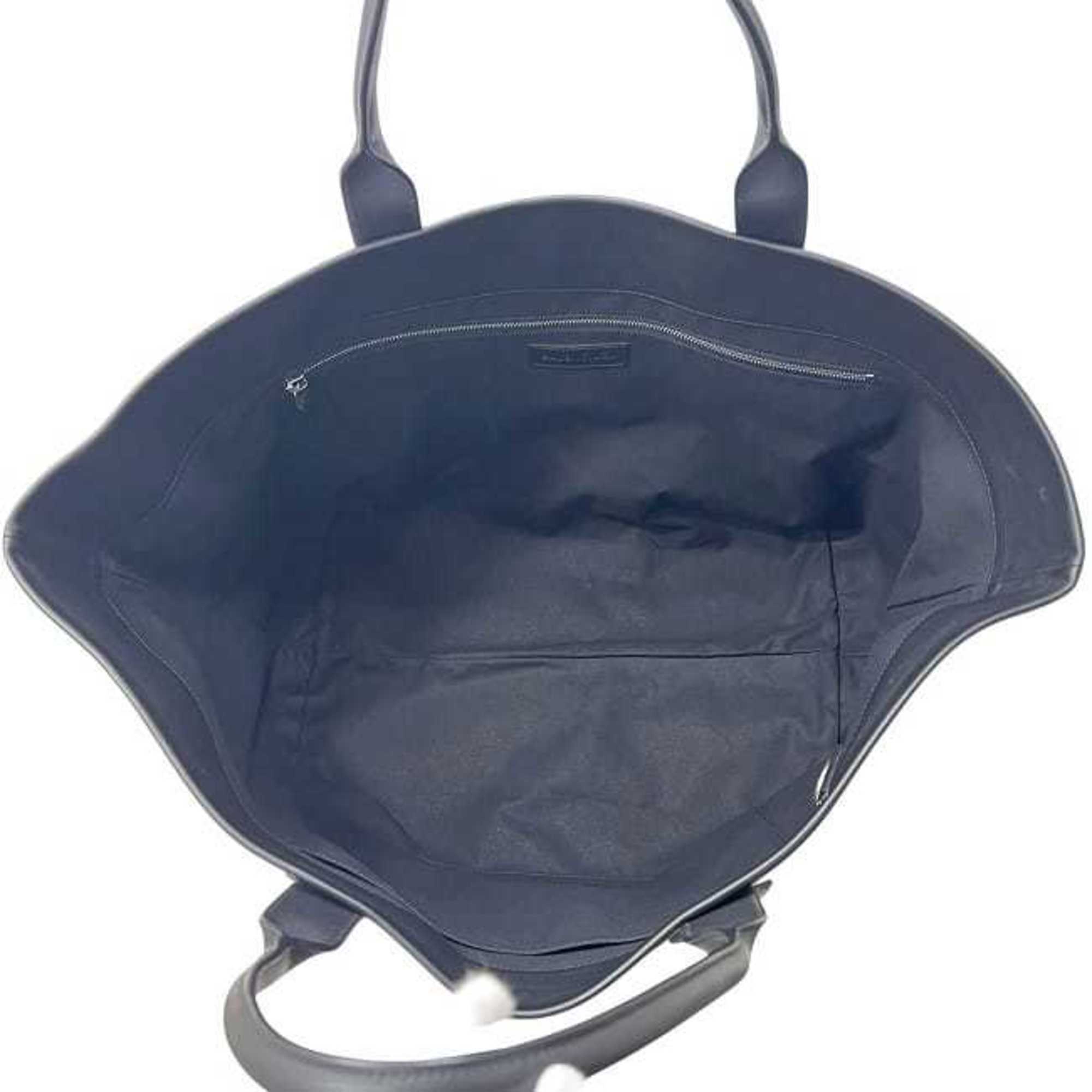 Balenciaga Black White Canvas Leather Tote Bag (Pre-Owned)