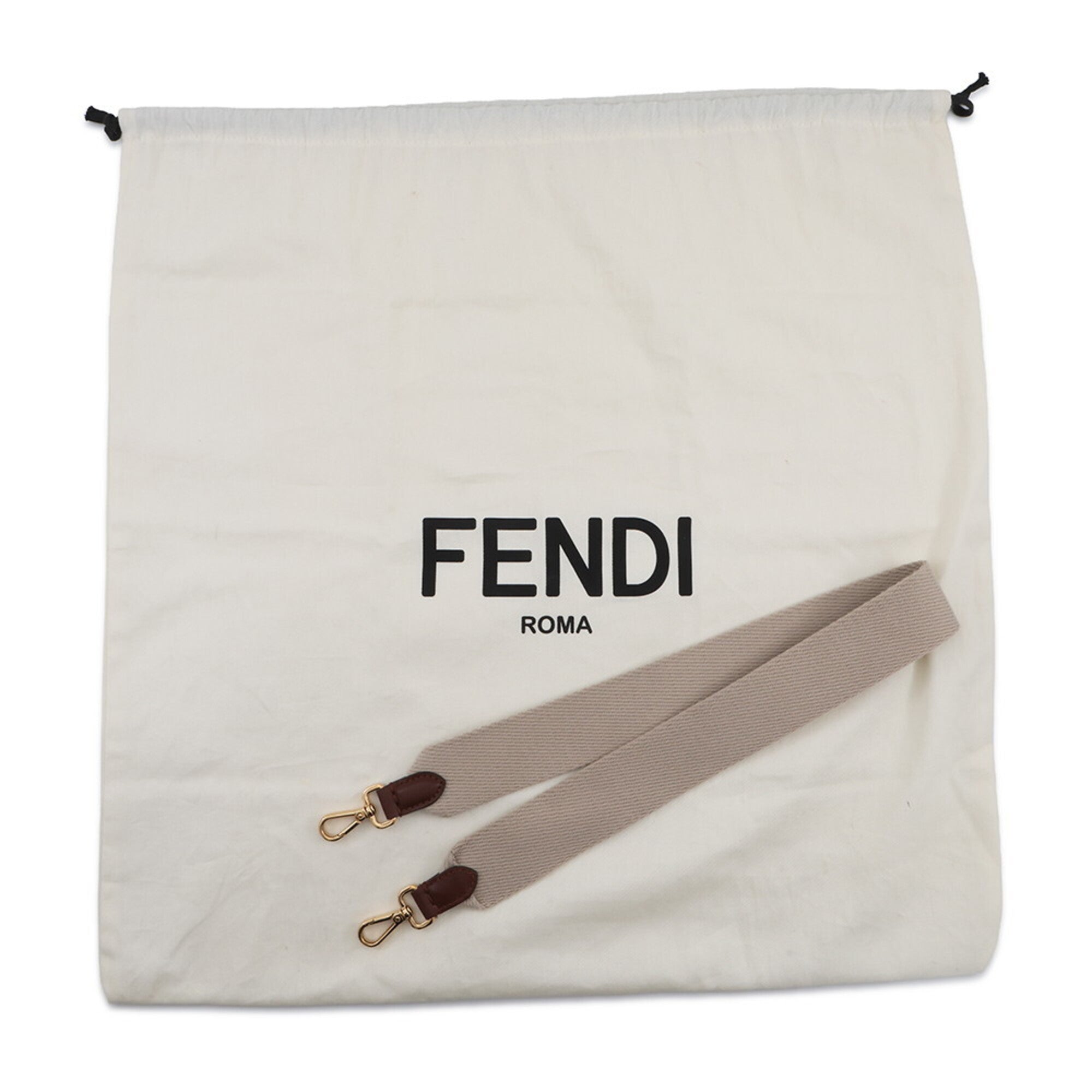 Fendi Brown Ivory Canvas Leather Handbag Shoulder Bag Tote Bag (Pre-Owned)