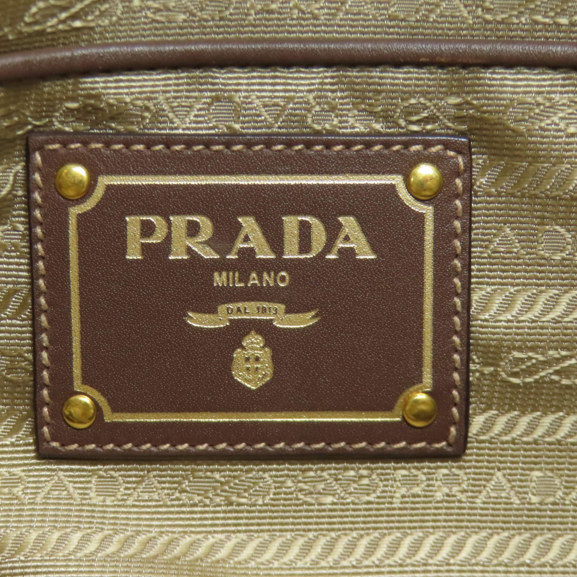Prada Brown Canvas Handbag (Pre-Owned)