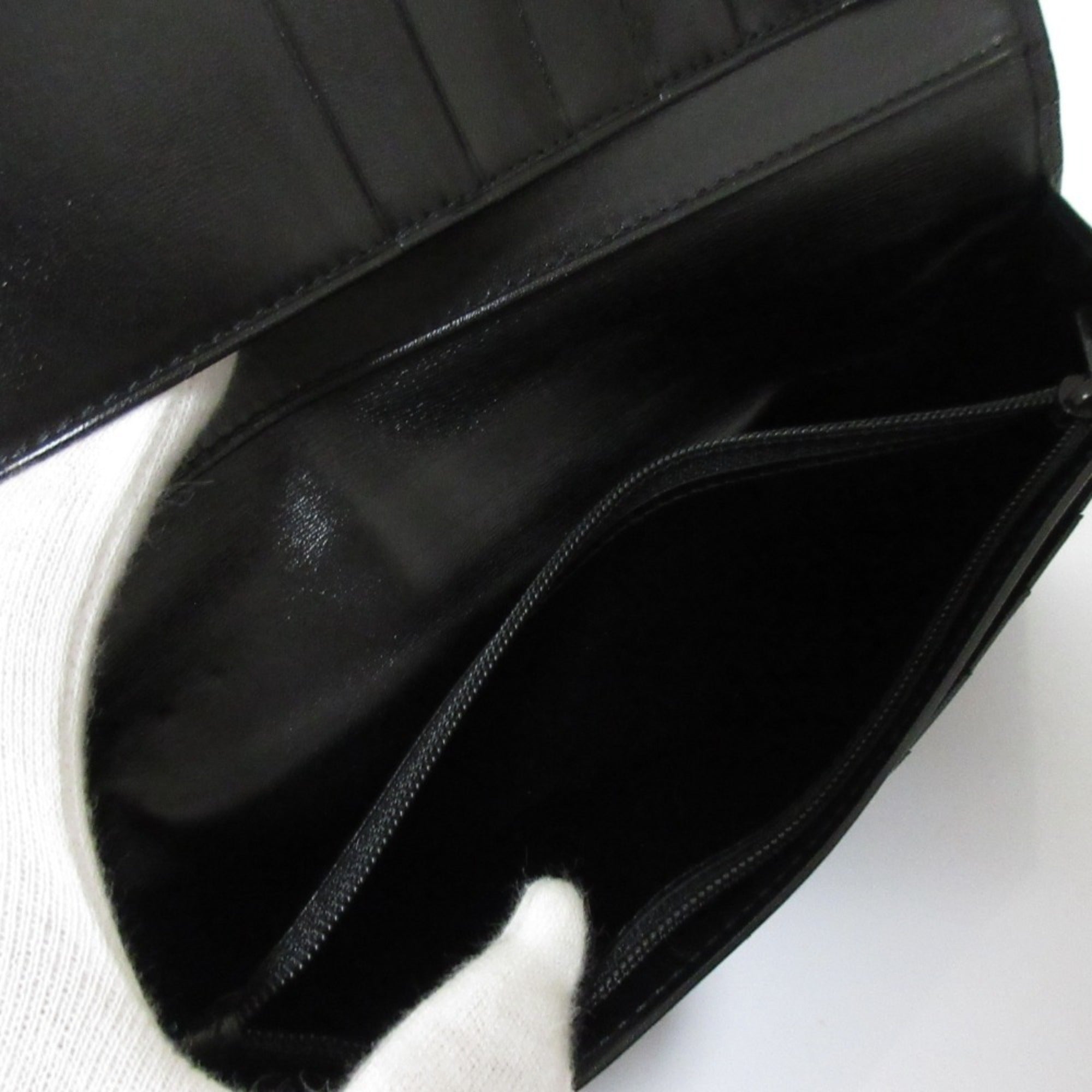 Cartier Black Leather Long Wallet (Bi-Fold) (Pre-Owned)