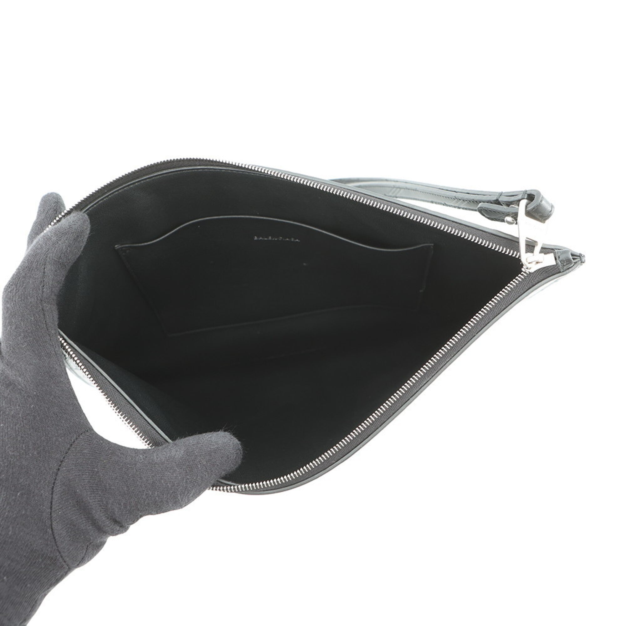 Balenciaga Black Leather Clutch Bag Handbag Pouch (Pre-Owned)