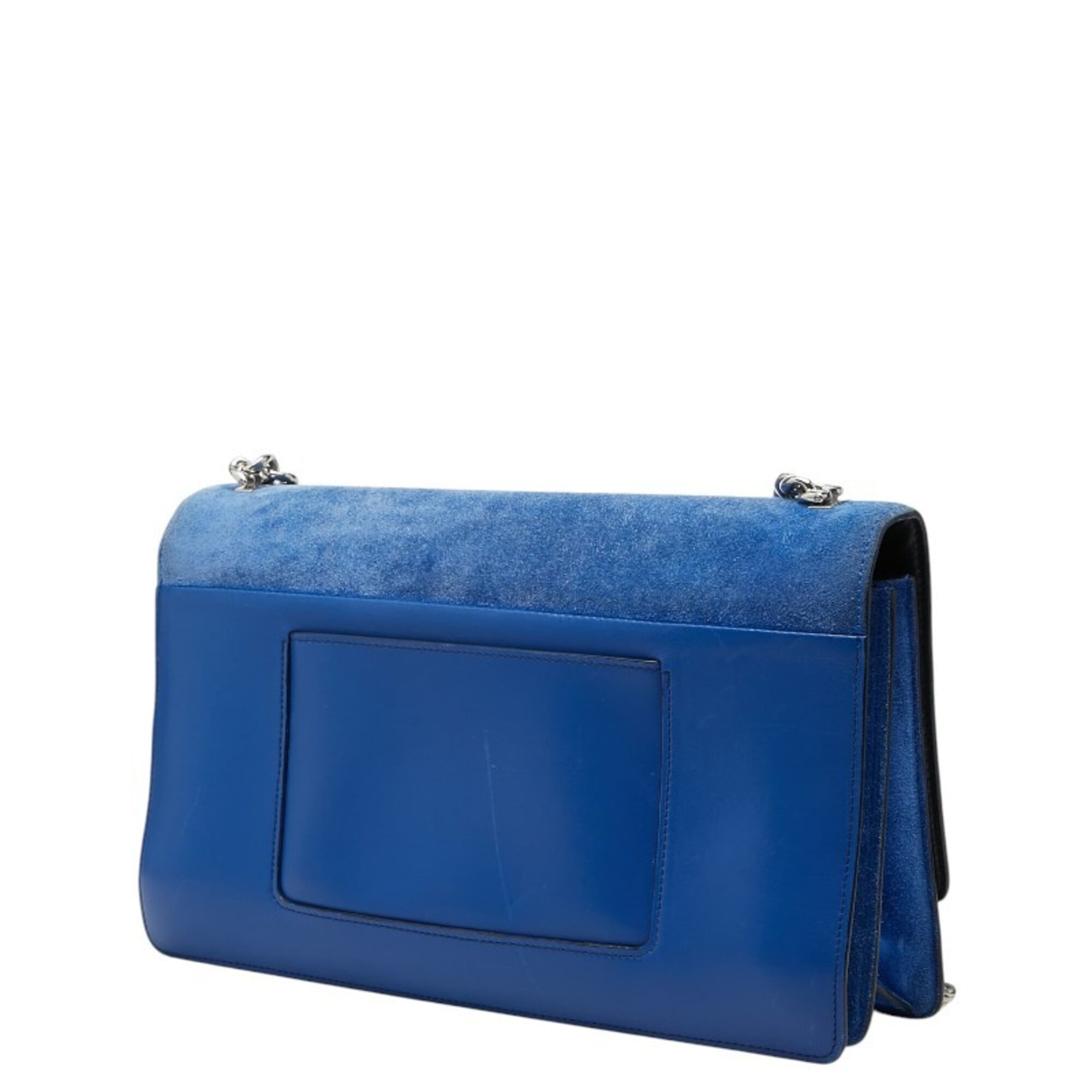 Celine Blue Suede Leather Shoulder Bag (Pre-Owned)