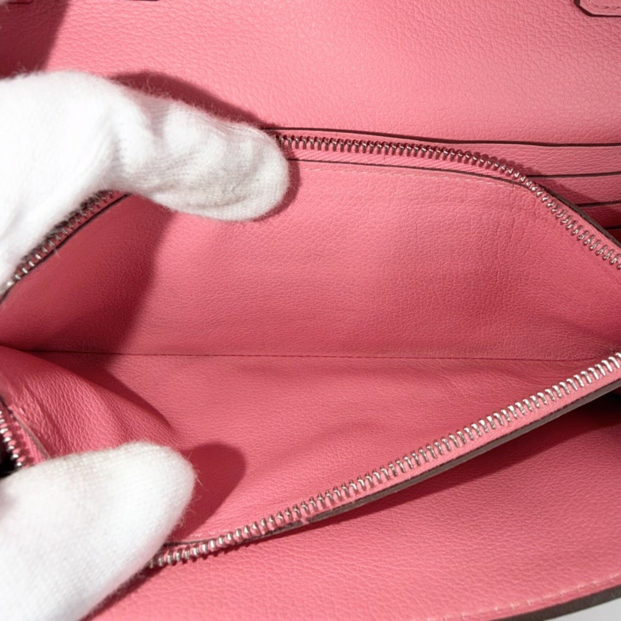 Hermes Pink Epsom Leather Chain/Shoulder Wallet (Pre-Owned)