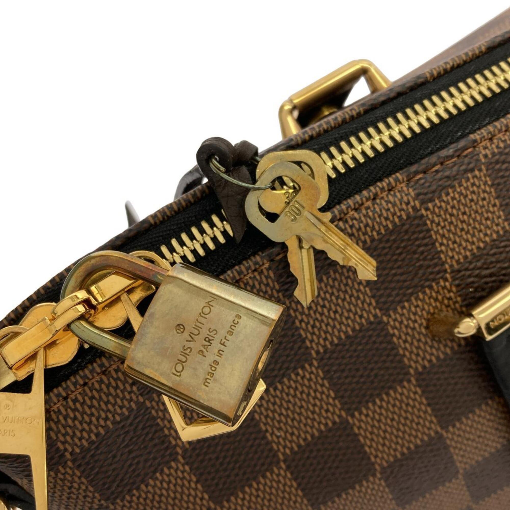 Louis Vuitton Black Damier Canvas Ebene Coated Canvas Leather Handbag (Pre-Owned)