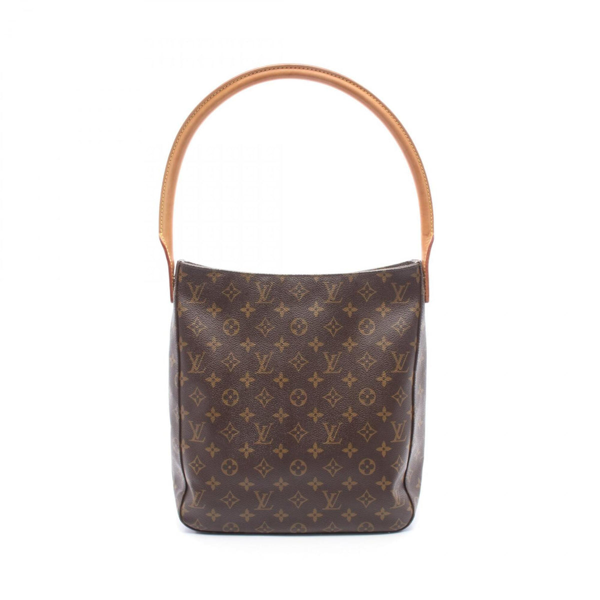 Louis Vuitton Brown Coated Canvas Leather Handbag Shoulder Bag (Pre-Owned)