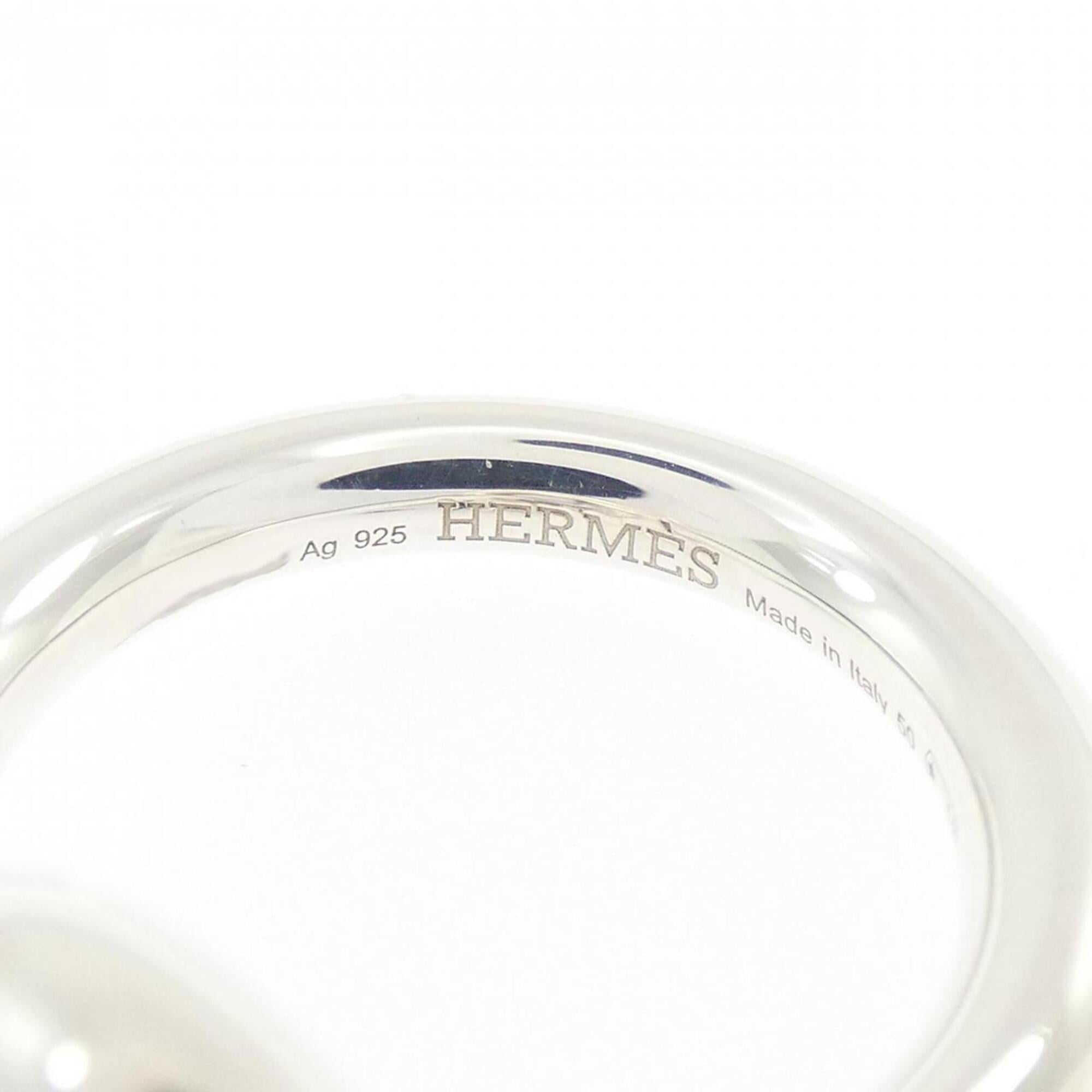 Hermes Silver 925 Band Ring (Pre-Owned)