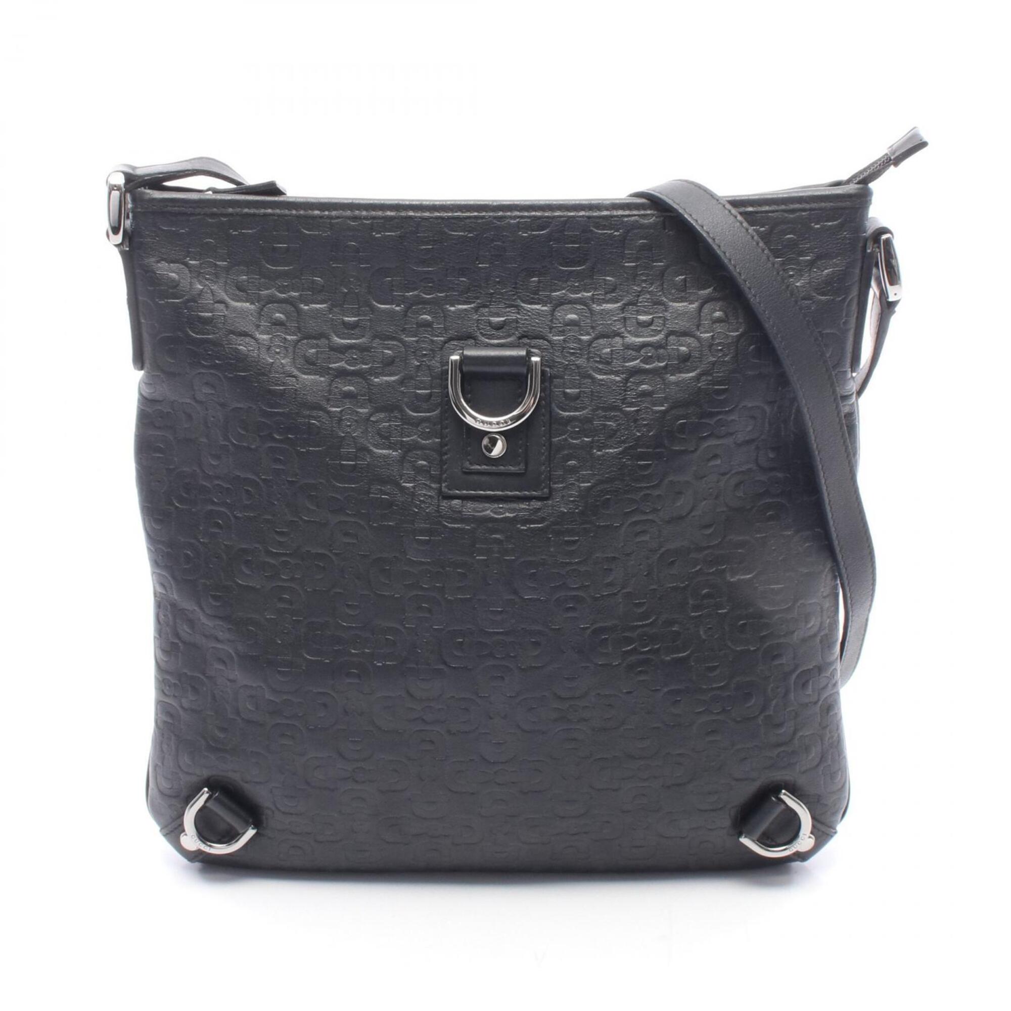 Gucci Black Leather Handbag Shoulder Bag (Pre-Owned)