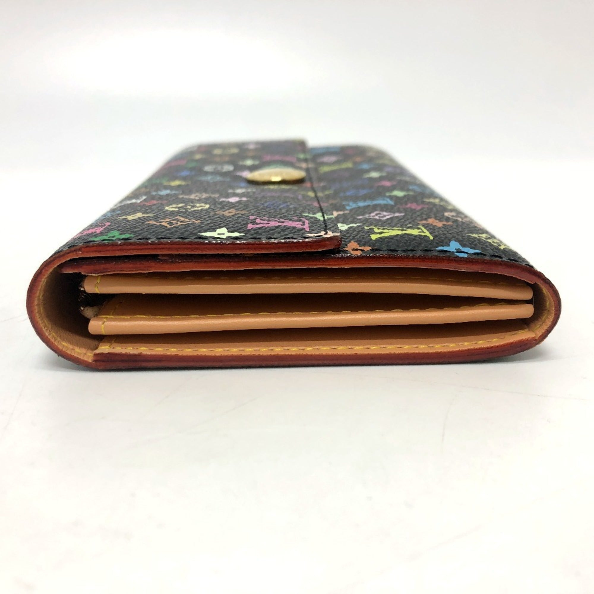 Louis Vuitton Black Monogram Multicolore Long Wallet (Bi-Fold) (Pre-Owned)