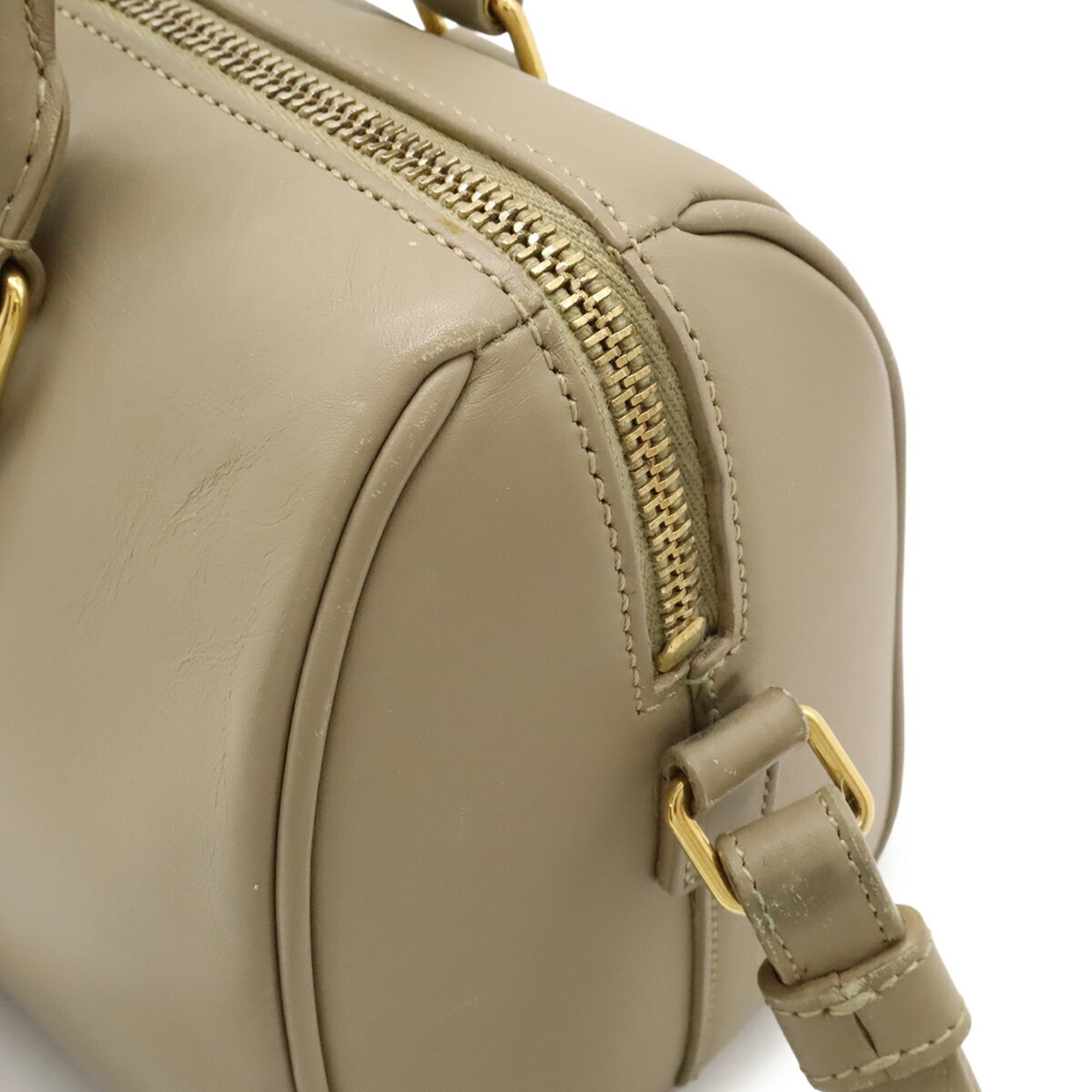 Yves Saint Laurent Beige Sand Leather Handbag Shoulder Bag (Pre-Owned)