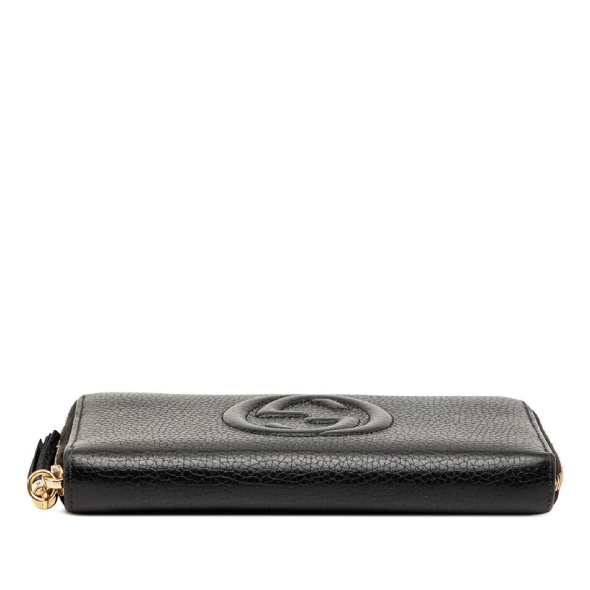 Gucci Black Leather Long Wallet (Bi-Fold) (Pre-Owned)
