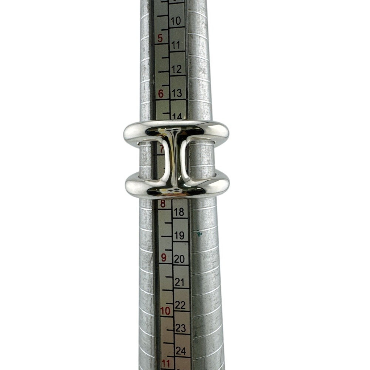 Hermes Silver Silver 925 Band Ring (Pre-Owned)
