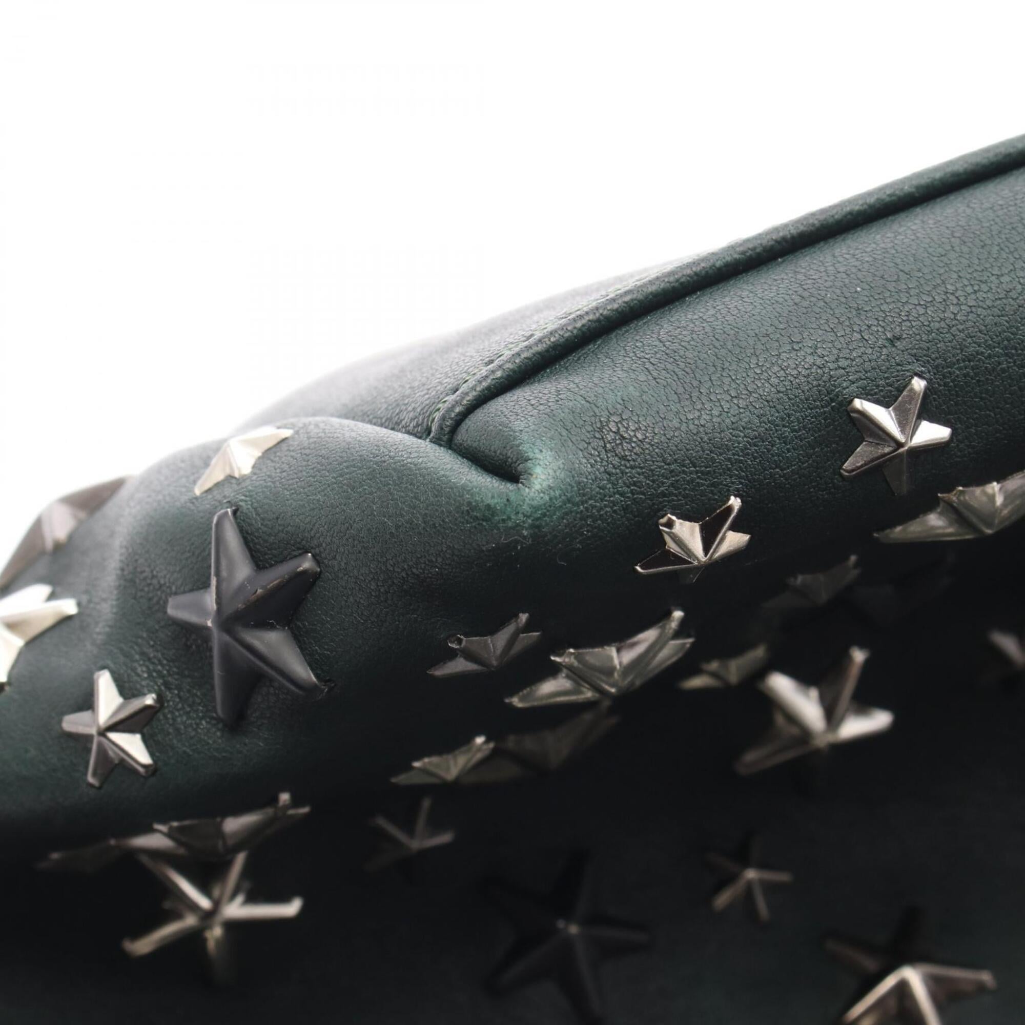 Jimmy Choo Green Leather Handbag Tote Bag (Pre-Owned)