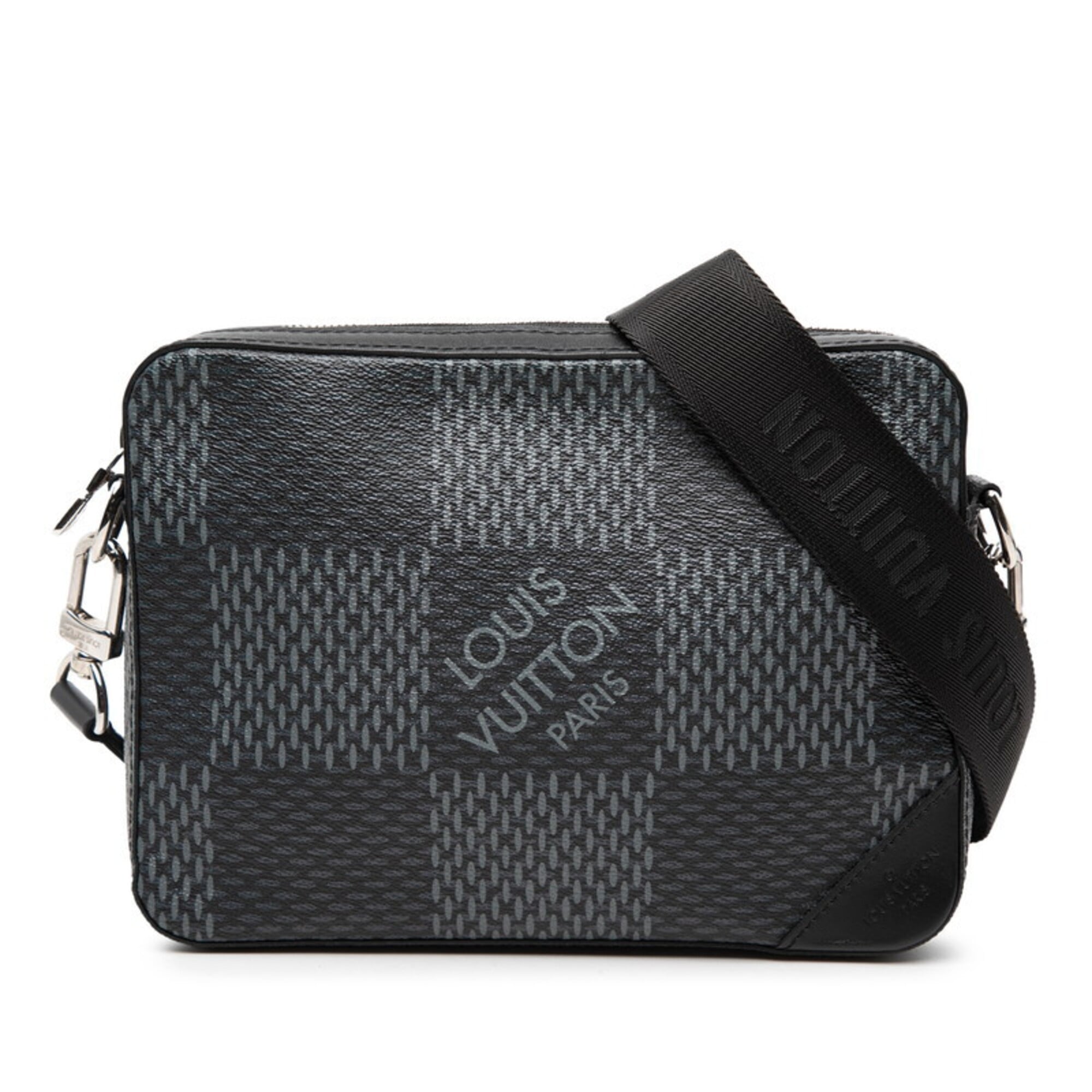 Louis Vuitton Black Leather Pouch Shoulder Bag (Pre-Owned)