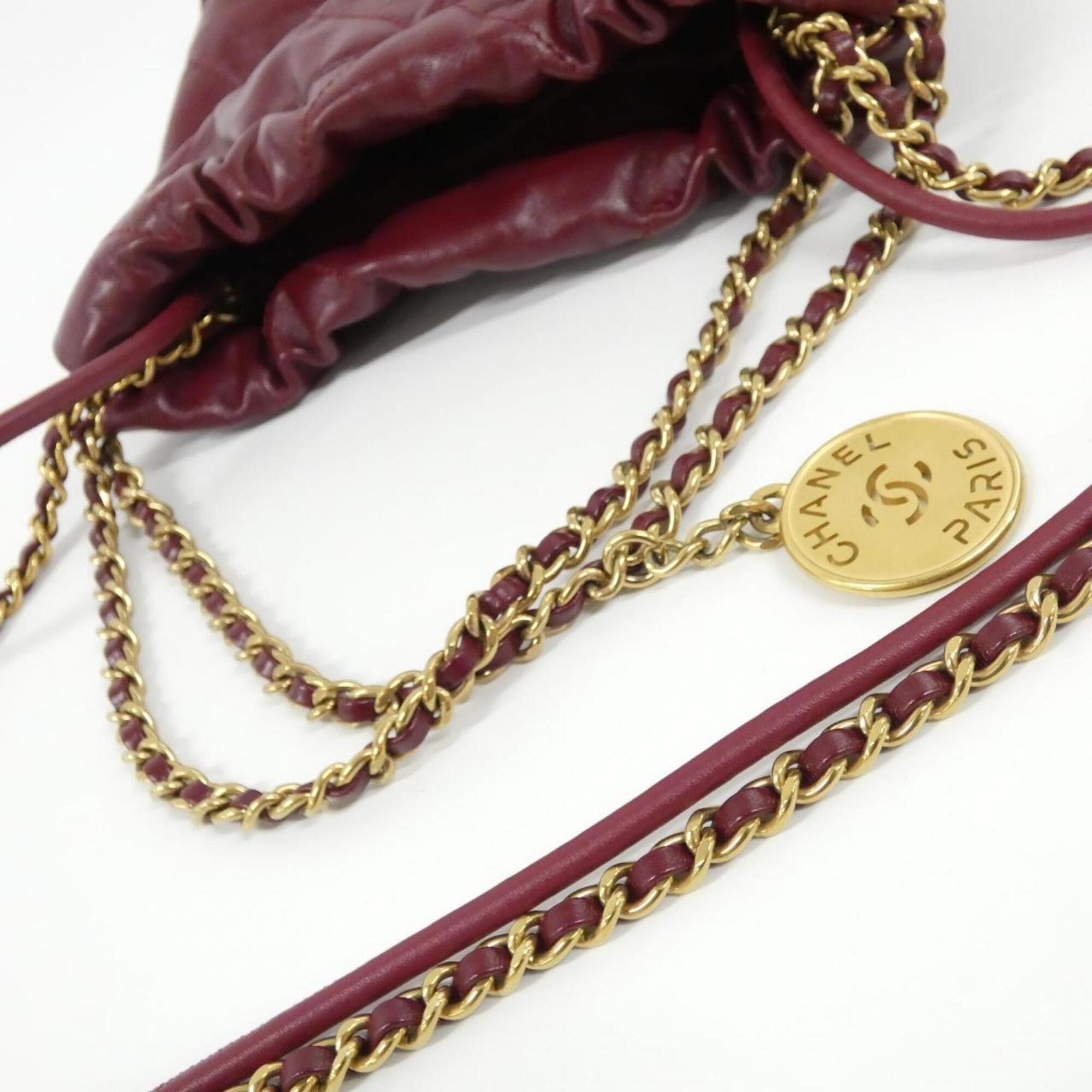 Chanel Bordeaux Leather Handbag (Pre-Owned)