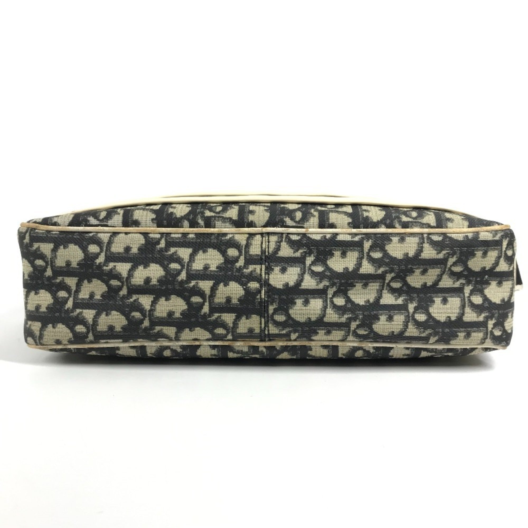 Christian Dior Black White Canvas Pvc Suede Leather Pochette Shoulder Bag (Pre-Owned)