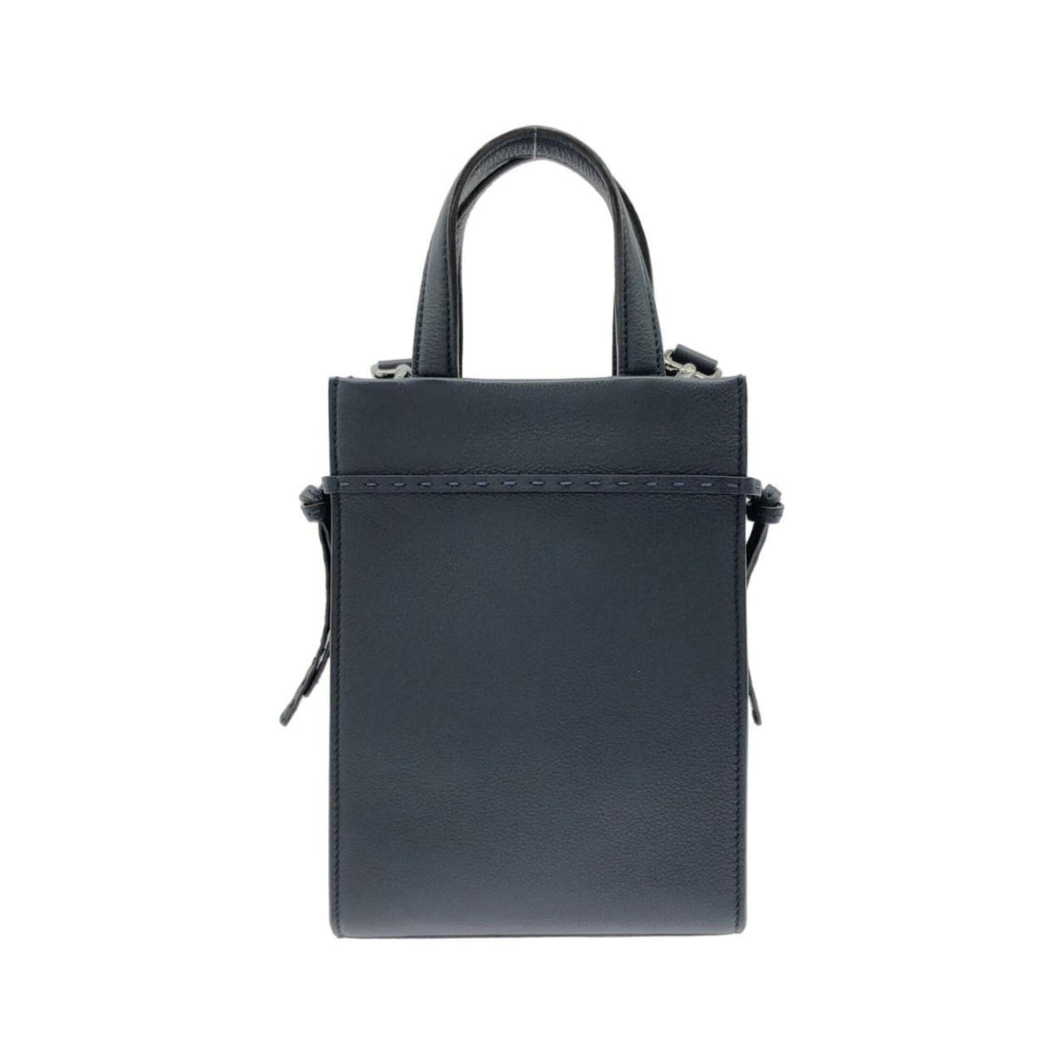 Fendi Blue Navy Leather Handbag (Pre-Owned)