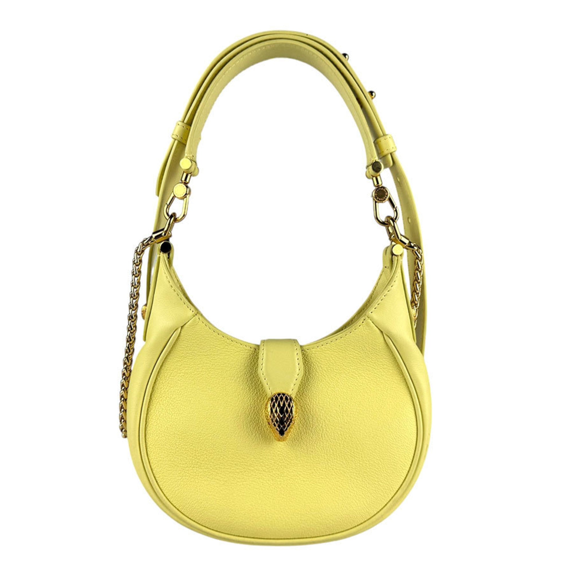 Bvlgari Gold Yellow Leather Metal Shoulder Bag (Pre-Owned)