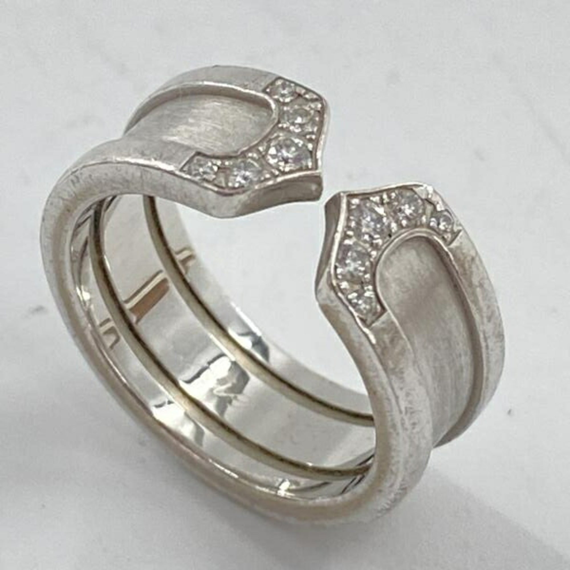 Cartier C2 Silver White Gold (18K) Band Ring (Pre-Owned)