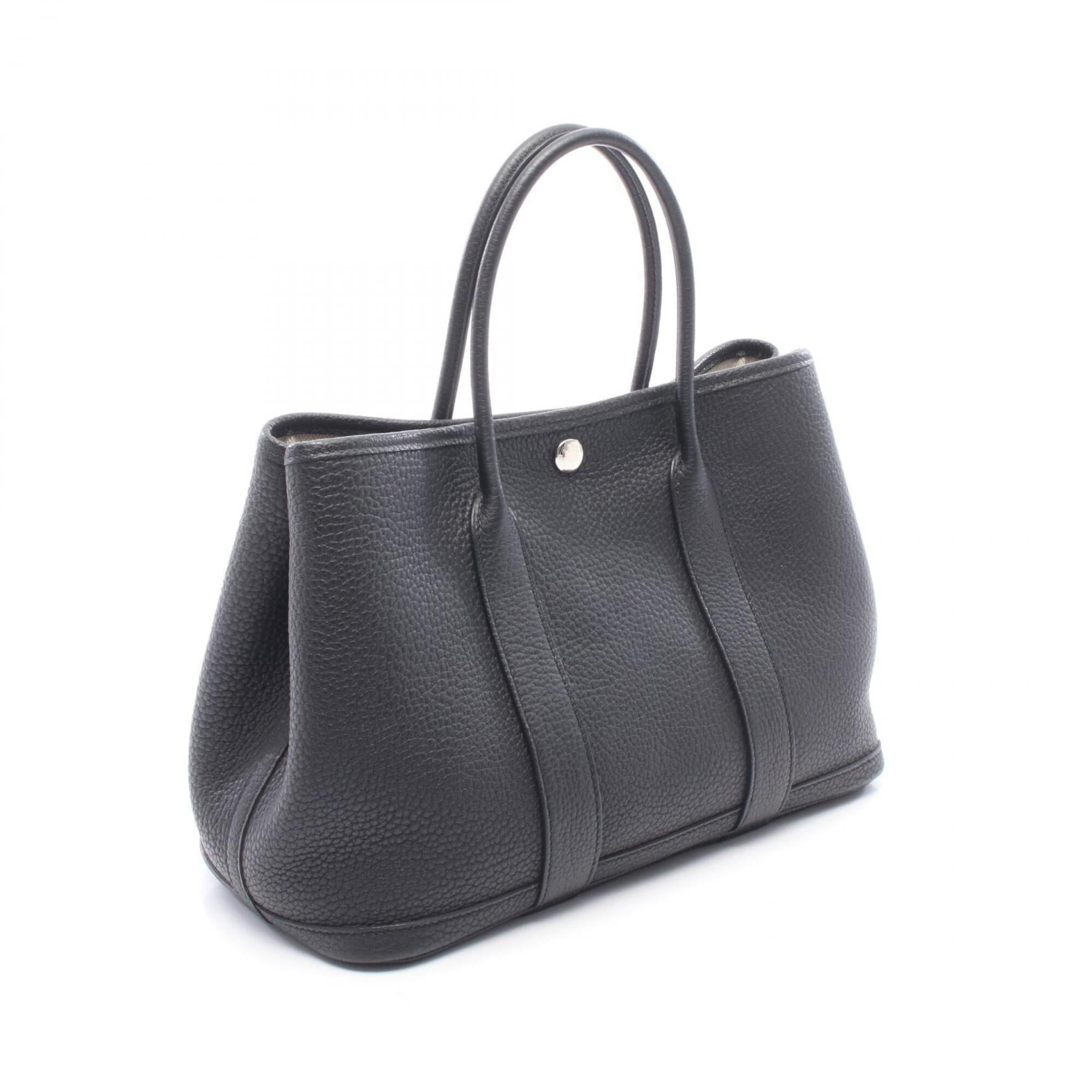 Hermes Black Negonda Leather Handbag Tote Bag (Pre-Owned)