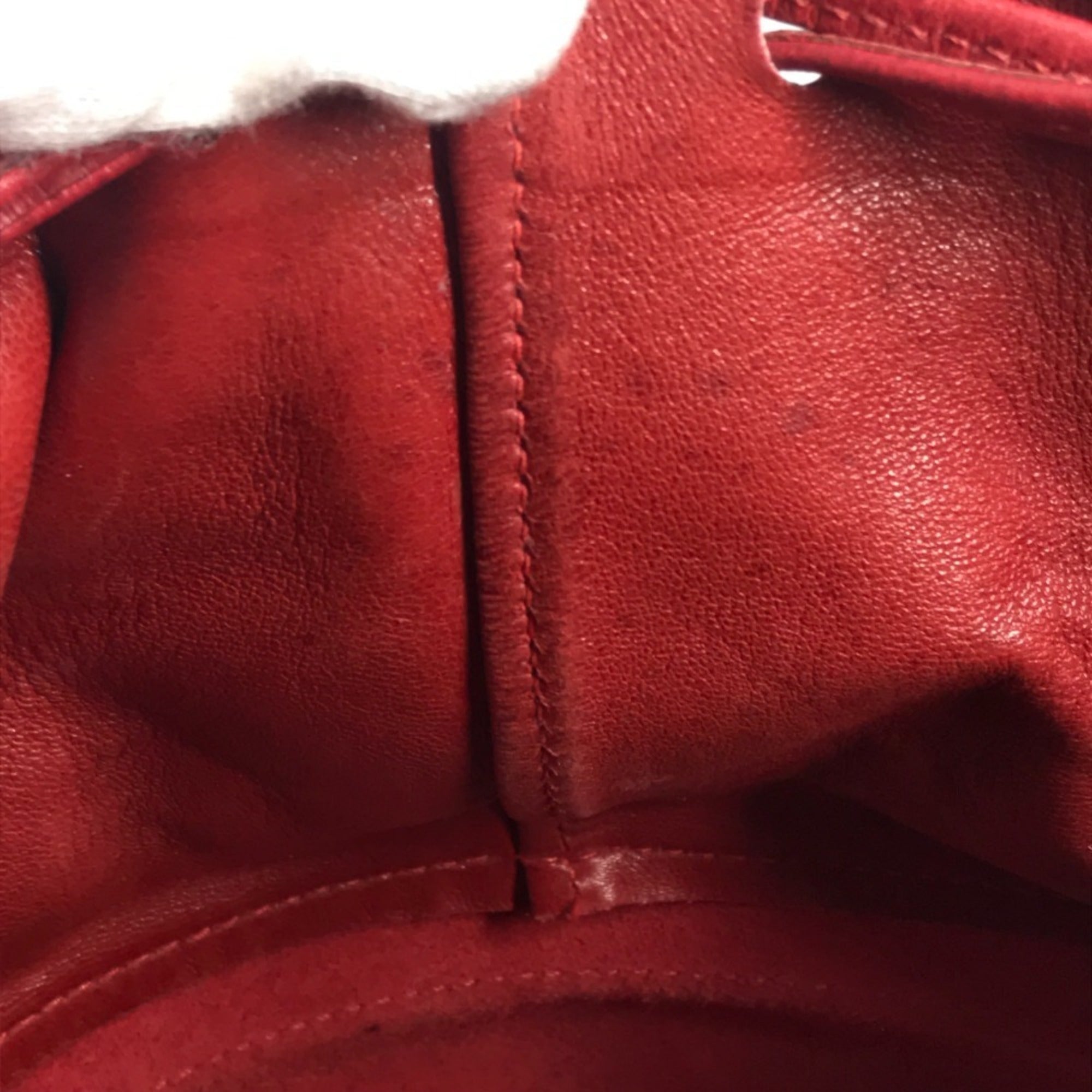 Hermes Red Color Courchevel Leather Shoulder Bag (Pre-Owned)