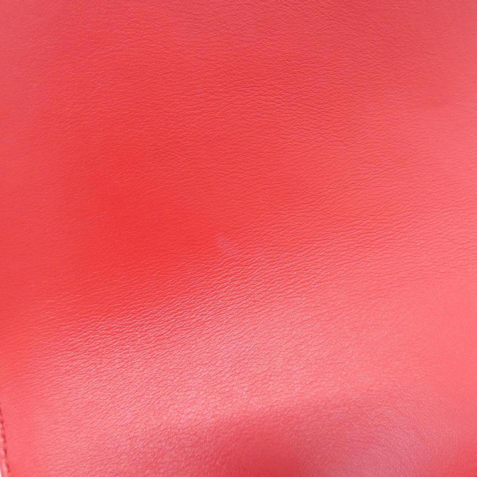 Chanel Red Color Grained Calfskin Backpack (Pre-Owned)