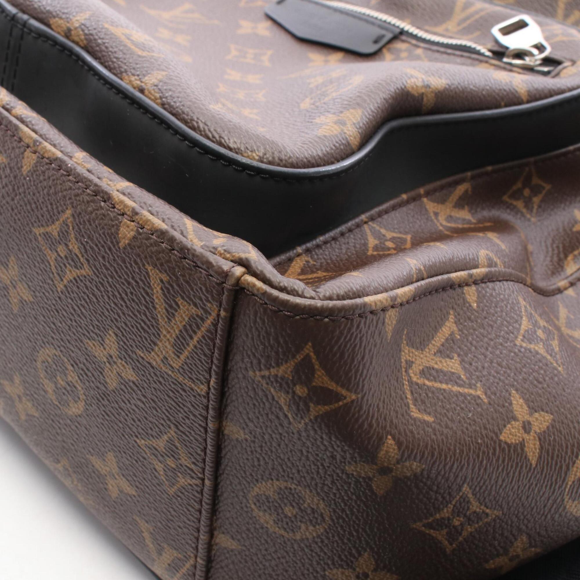 Louis Vuitton Black Brown Monogram Macassar Coated Canvas Pvc Coated Canvas Leather Backpack Handbag (Pre-Owned)