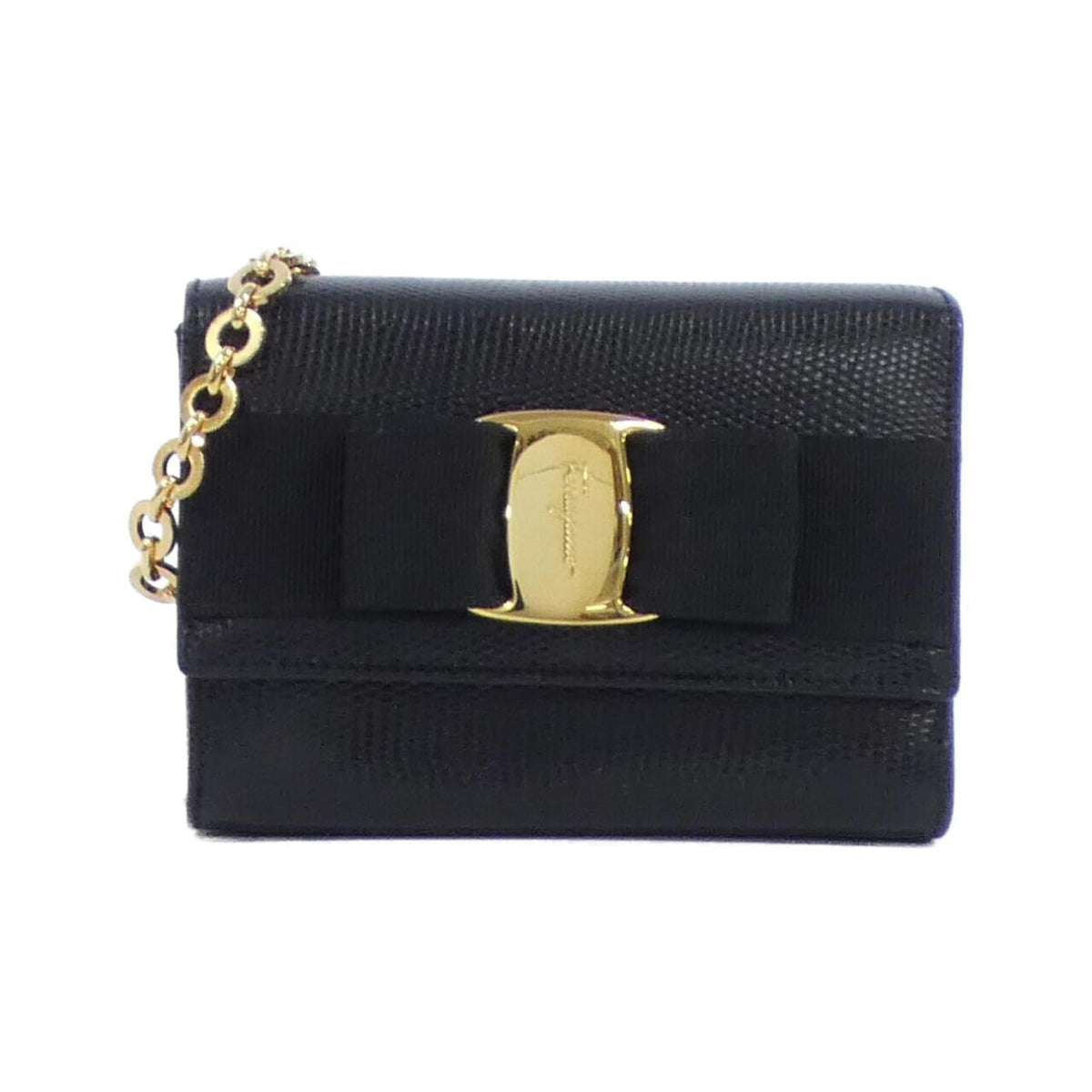Salvatore Ferragamo Black Leather Shoulder Bag (Pre-Owned)
