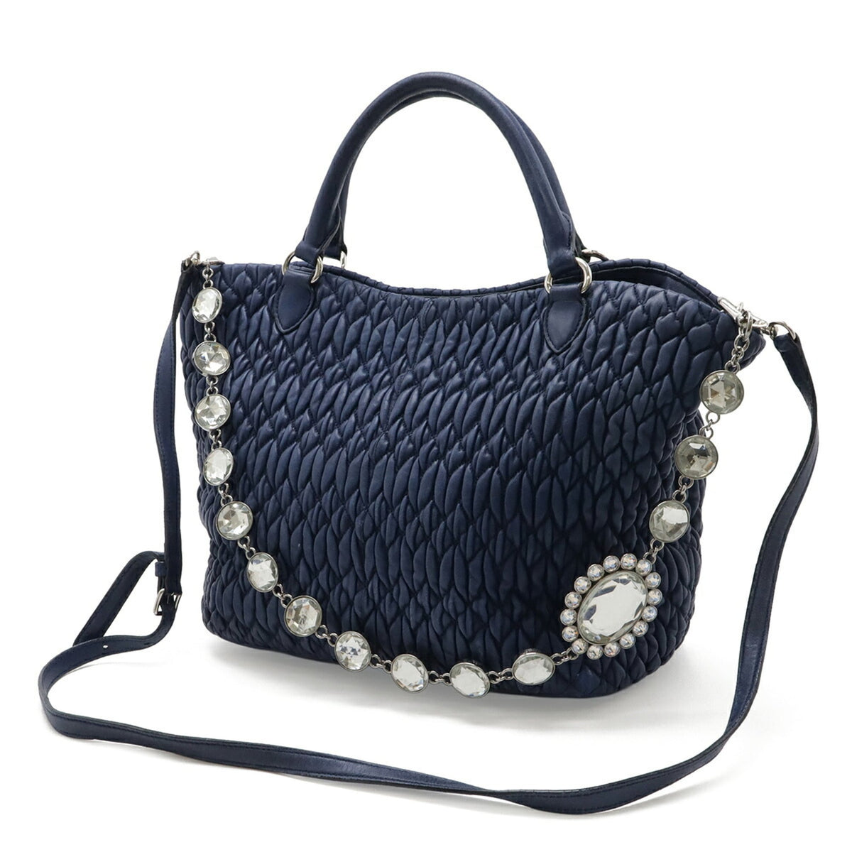 Miu Miu Blue Leather Handbag Shoulder Bag (Pre-Owned)
