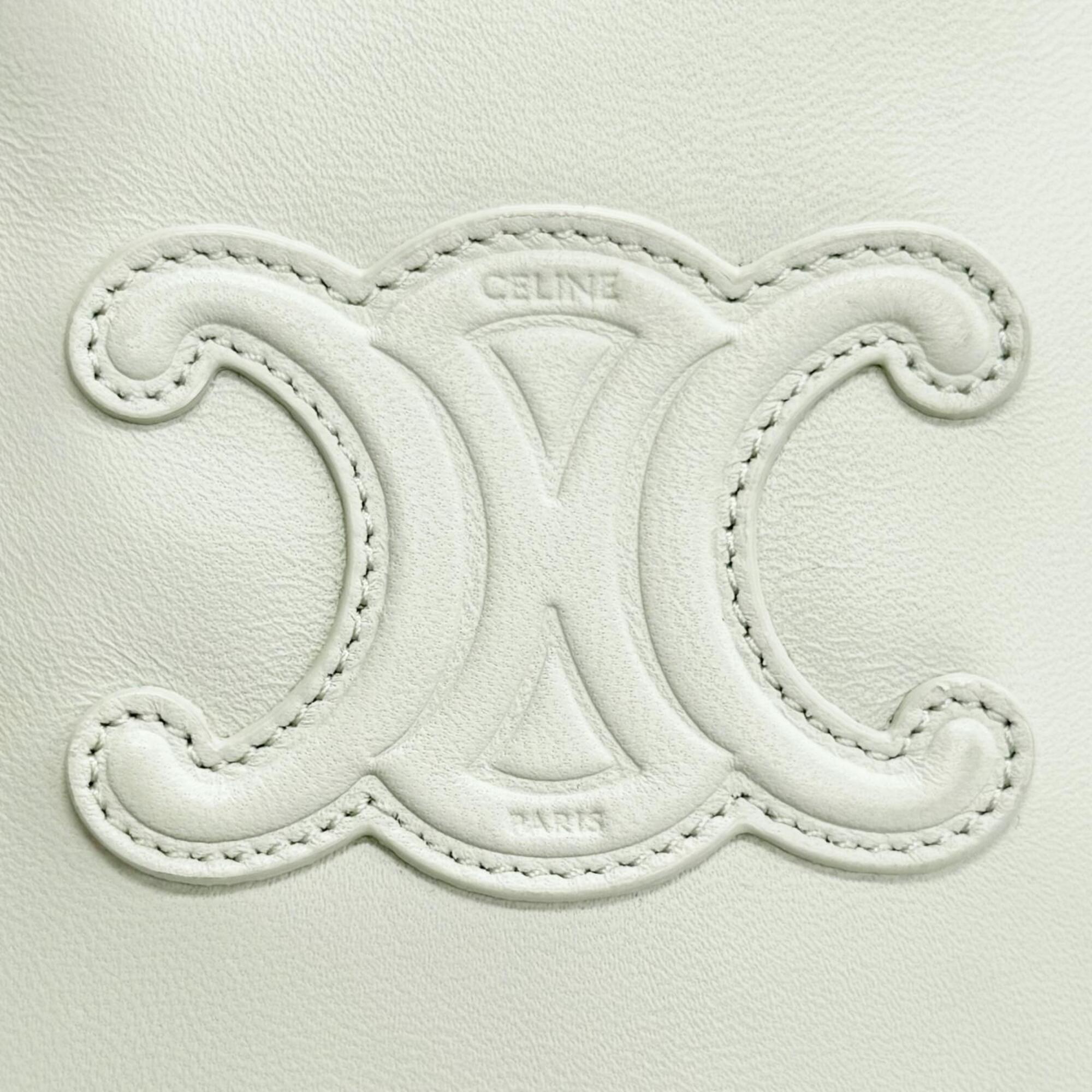 Celine Light Green Leather Pouch Shoulder Bag (Pre-Owned)