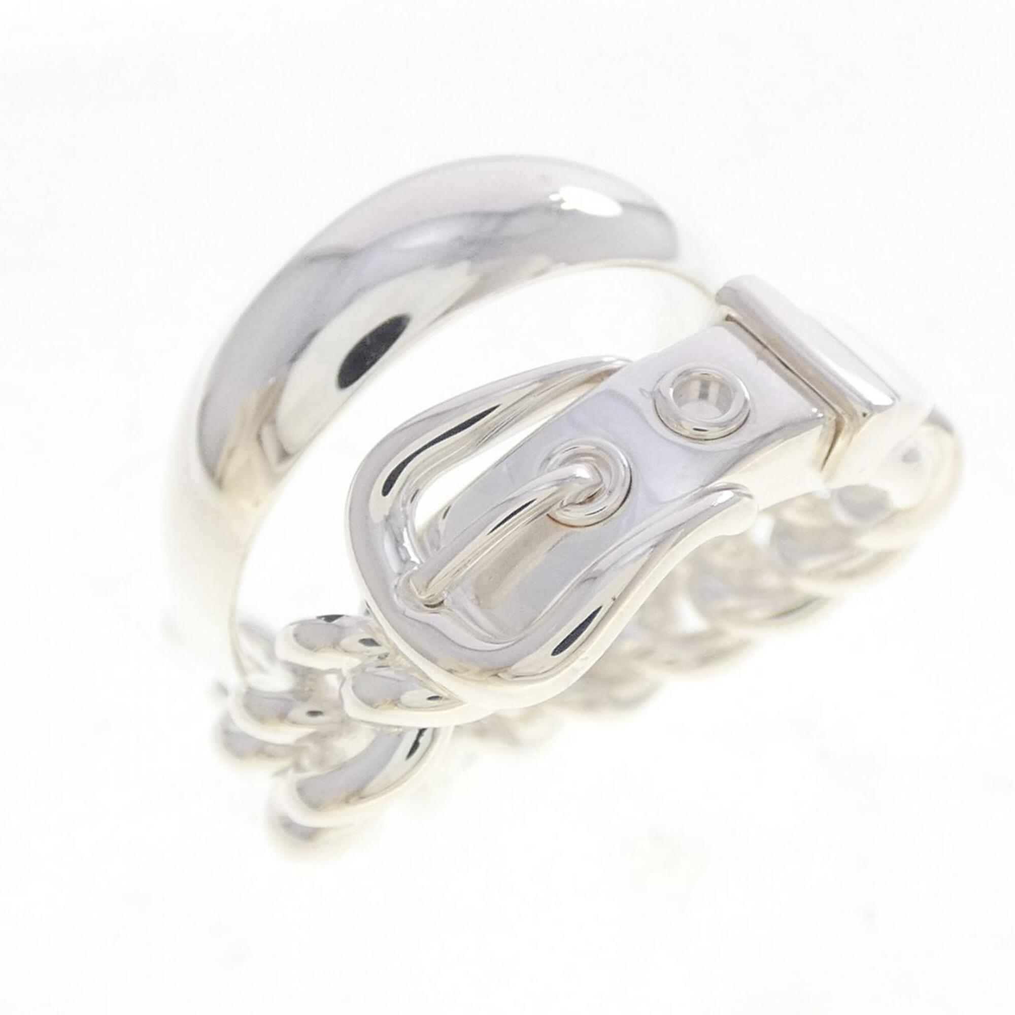 Hermes Silver Silver 925 Band Ring (Pre-Owned)