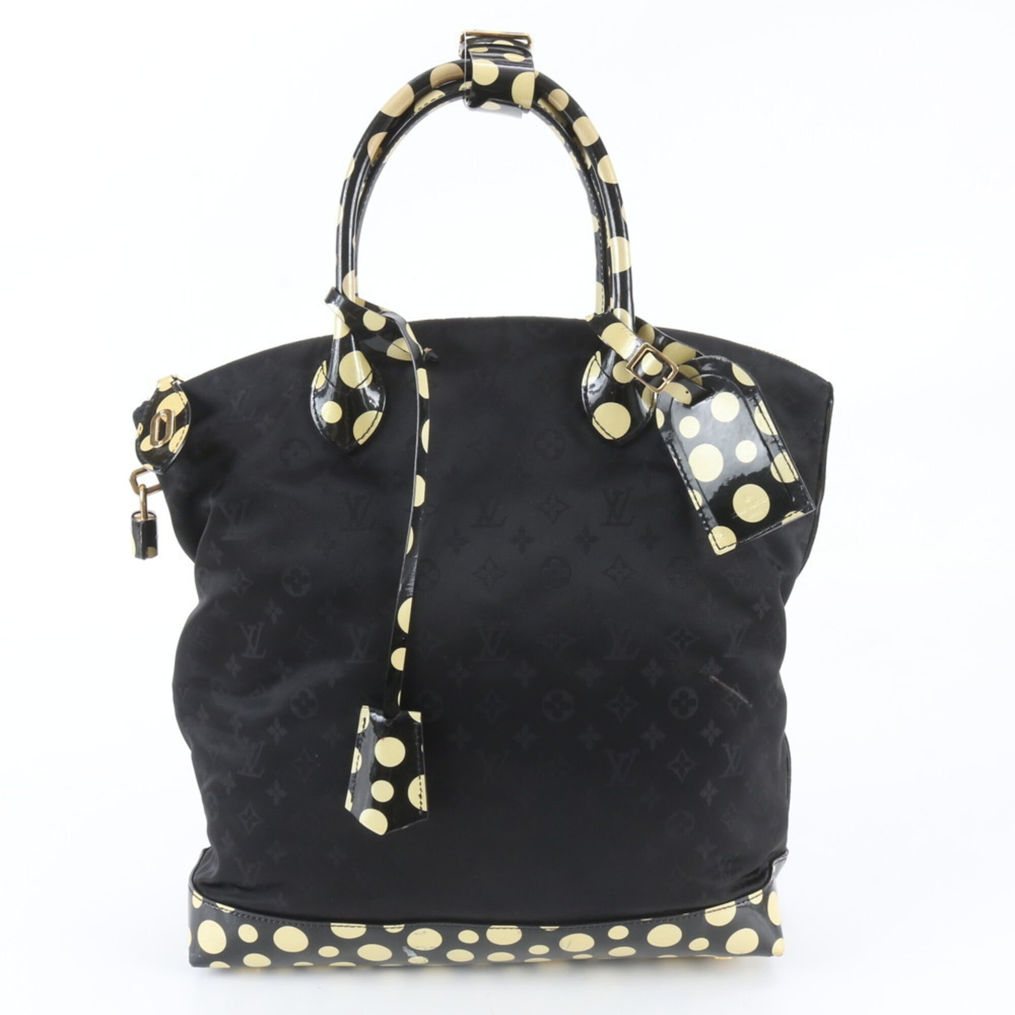 Louis Vuitton Black Yellow Leather Nylon Tote Bag (Pre-Owned)