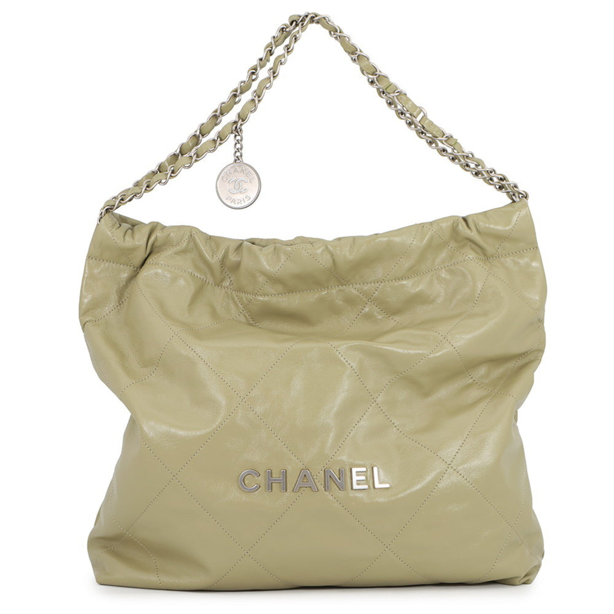 Chanel Khaki Leather Handbag (Pre-Owned)