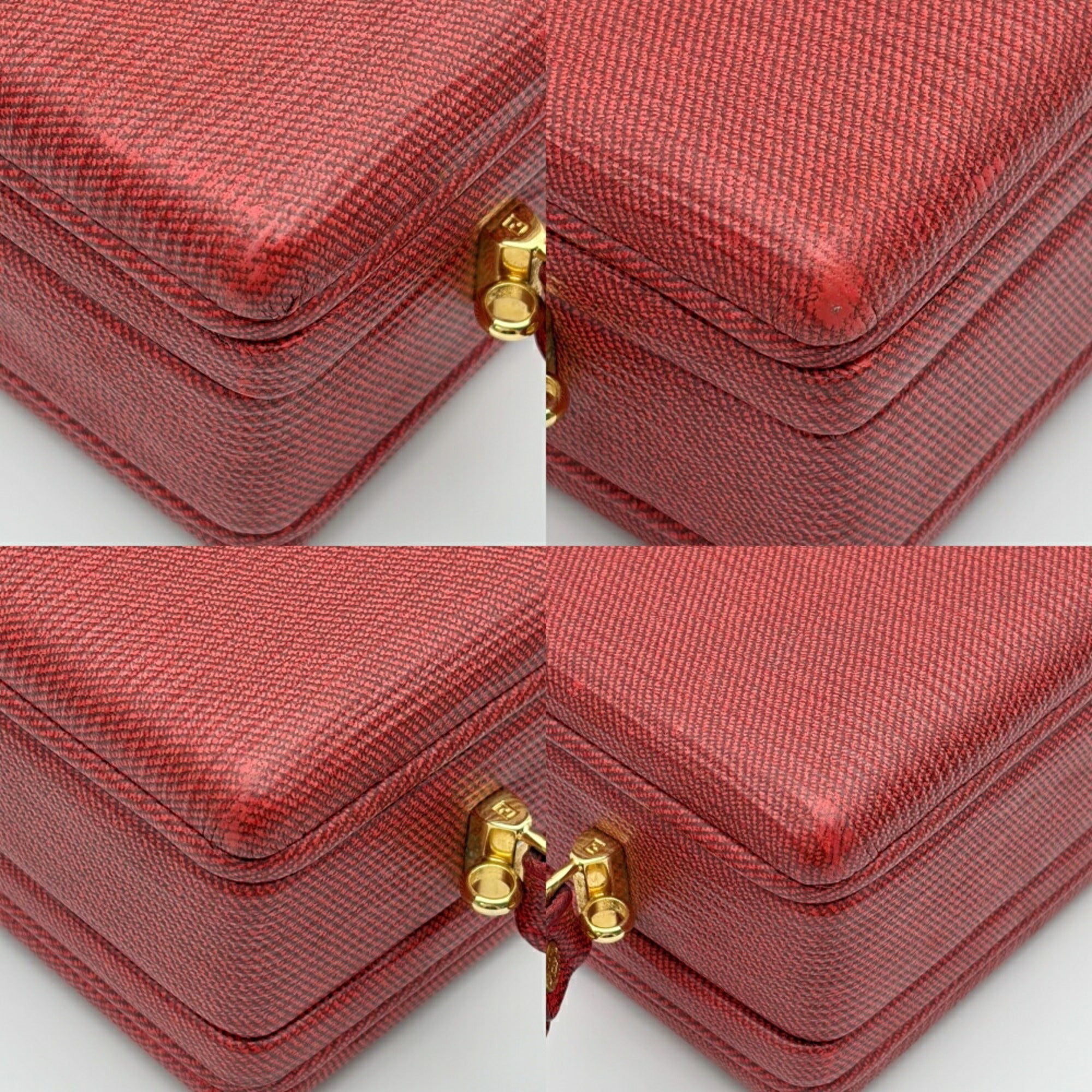 Fendi Red Color Leather Shoulder Bag (Pre-Owned)