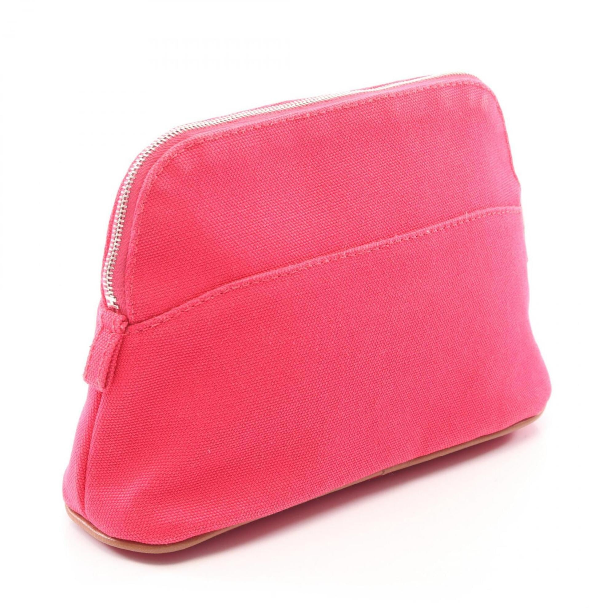 Hermes Brown Pink Canvas Handbag Pouch (Pre-Owned)