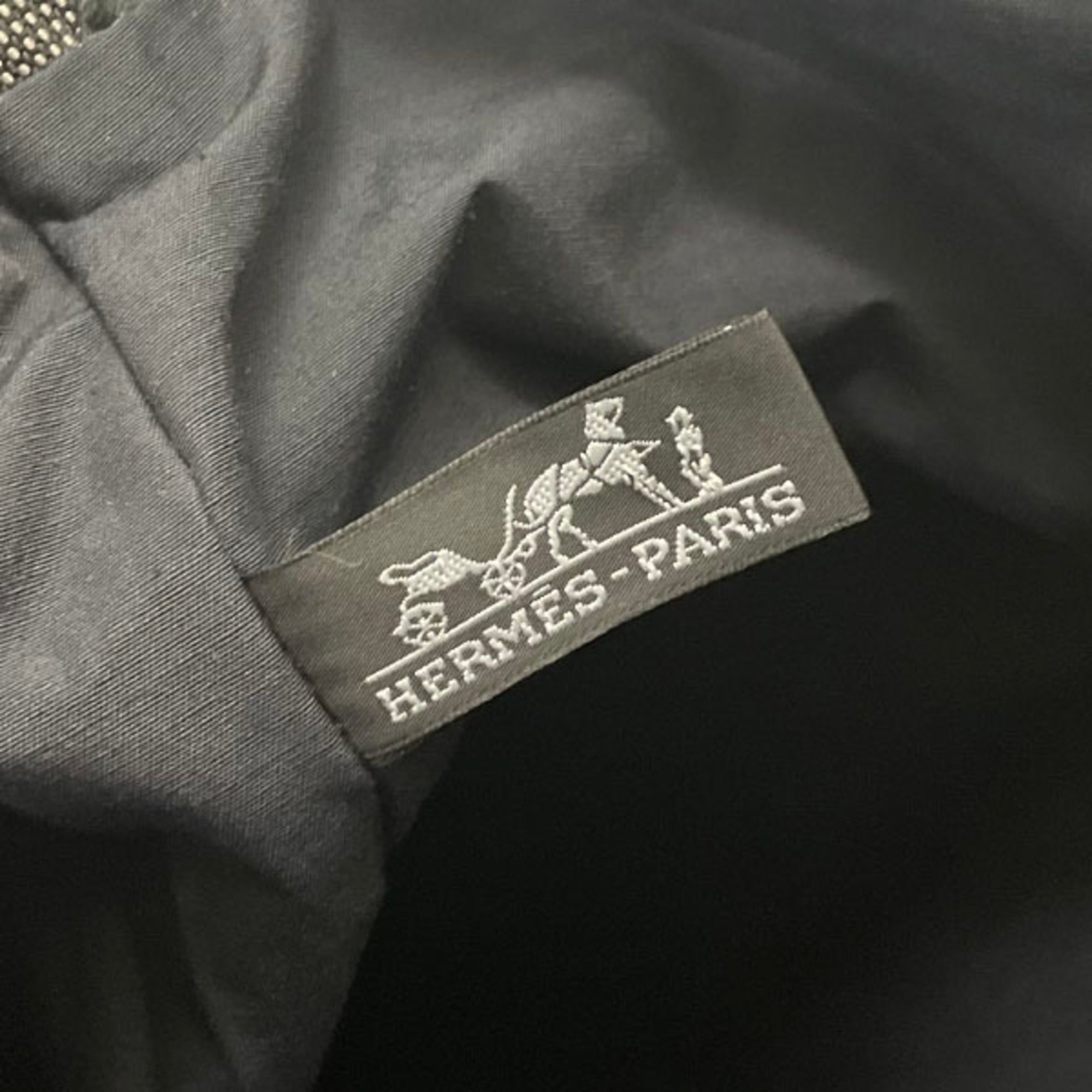 Hermes Her Line Gray Nylon Canvas Handbag Tote Bag (Pre-Owned)