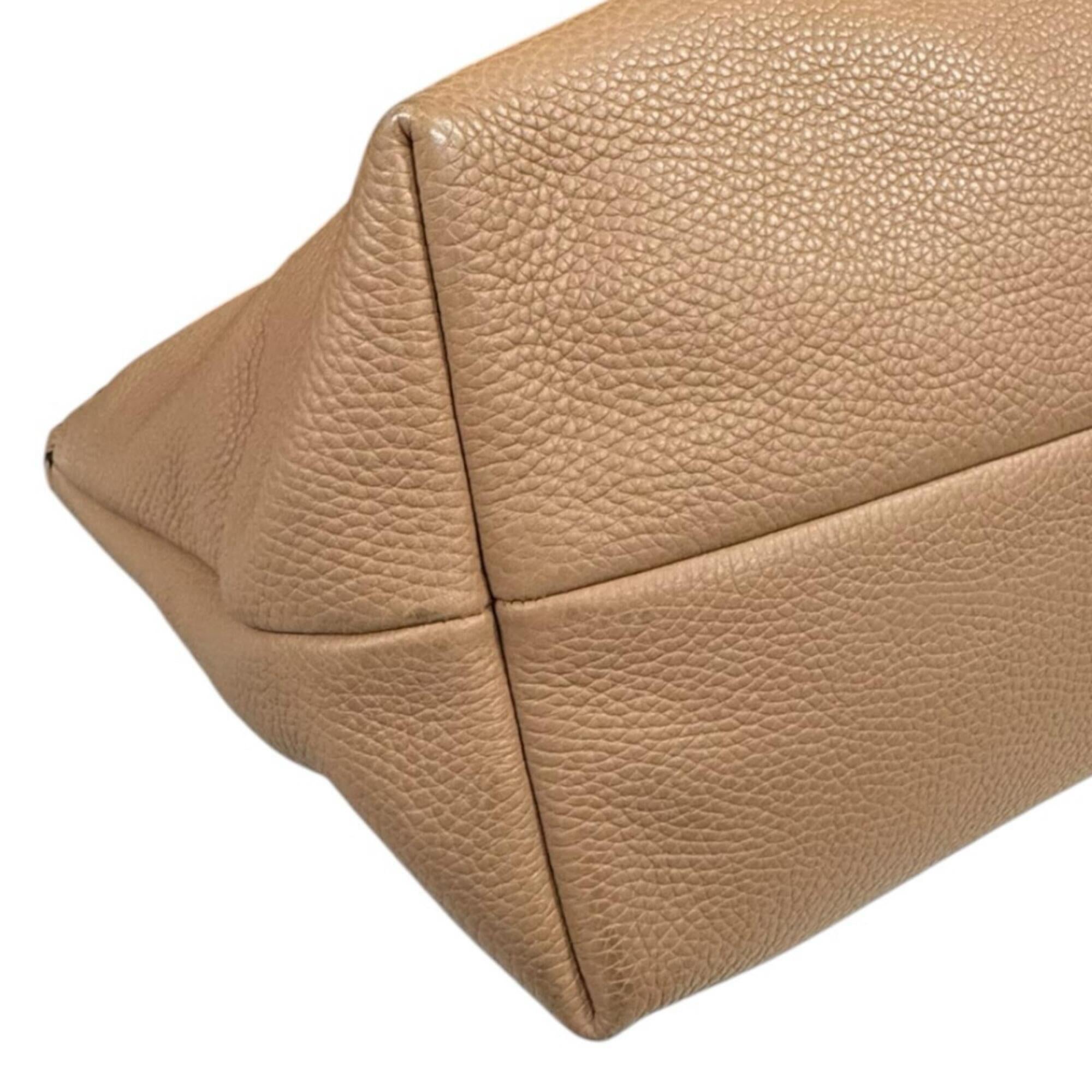 Gucci Bamboo Beige Leather Tote Bag (Pre-Owned)