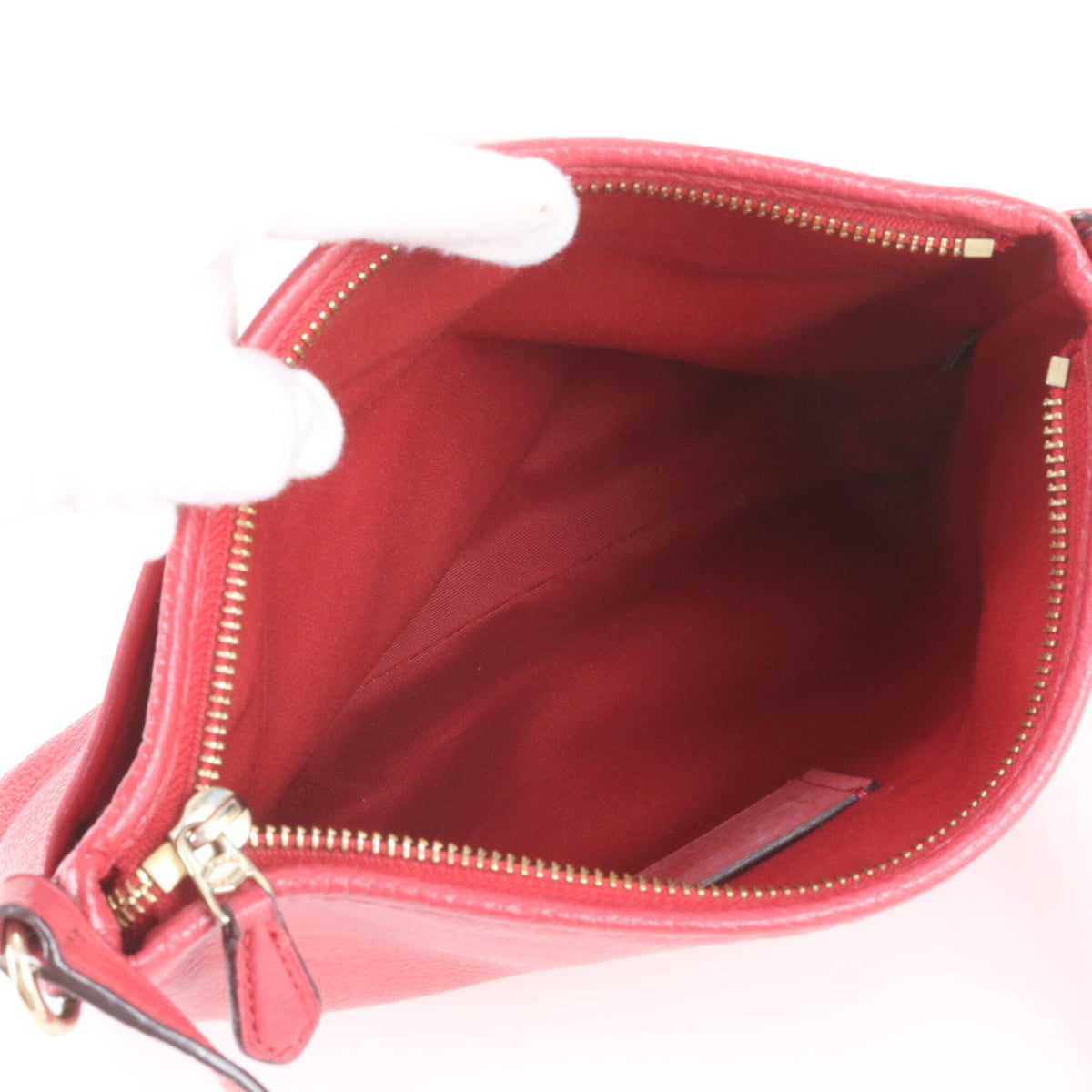 Coach Red Color Leather Crossbody Bag Handbag Shoulder Bag Tote Bag (Pre-Owned)