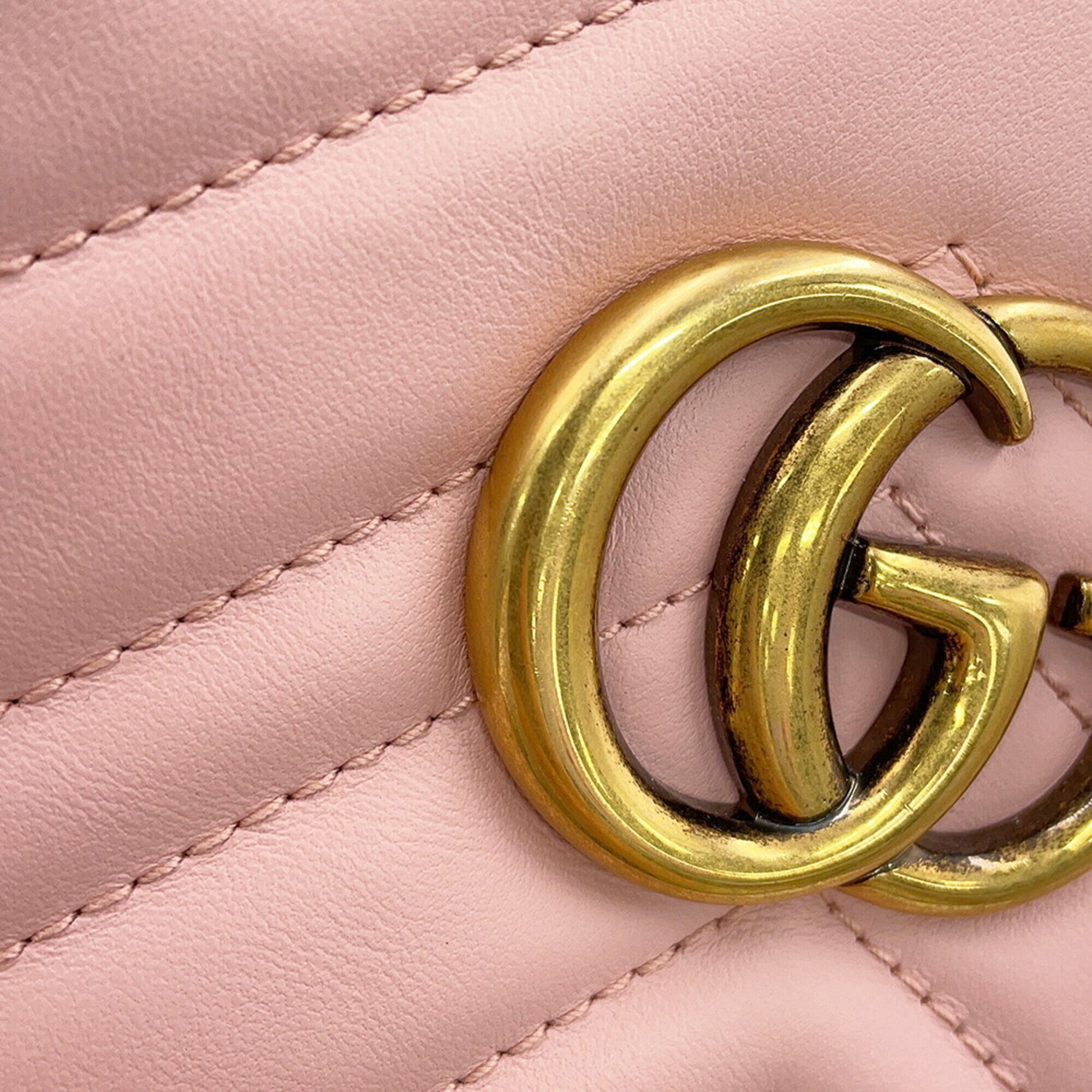 Gucci Gg Marmont Pink Leather Backpack (Pre-Owned)
