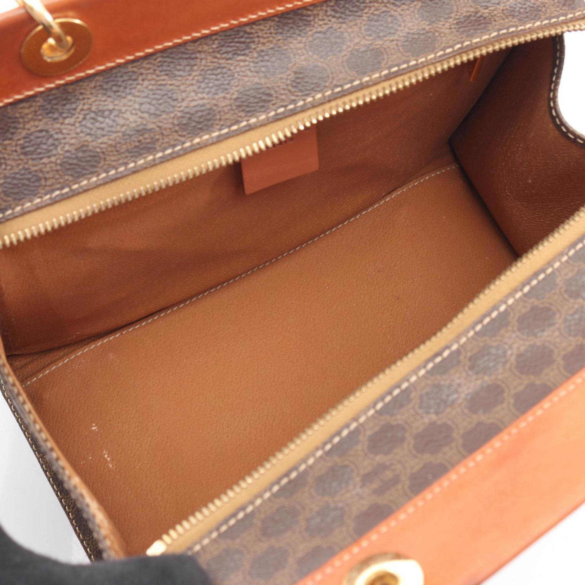 Celine Brown Coated Canvas Leather Handbag (Pre-Owned)