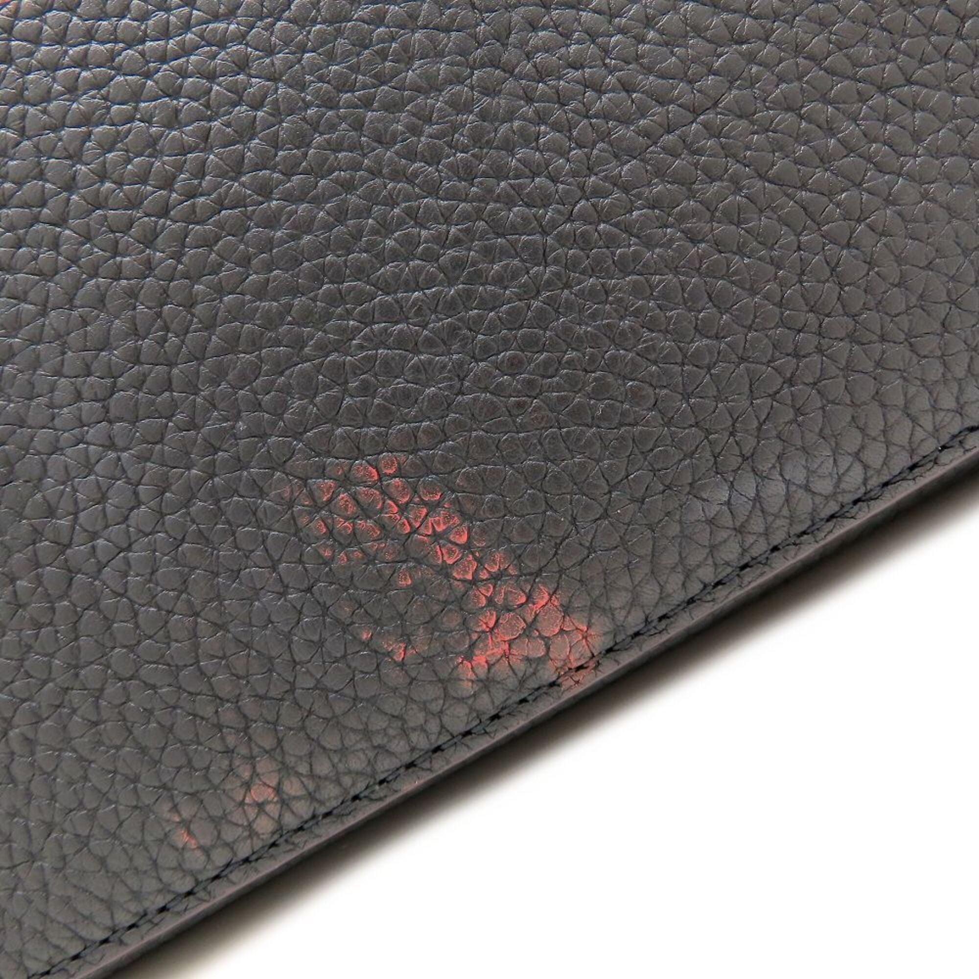 Louis Vuitton Noir Leather Handbag (Pre-Owned)