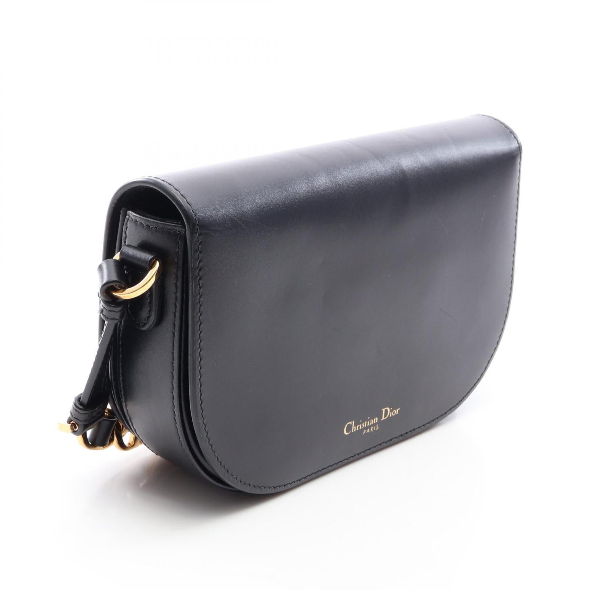 Christian Dior Black Leather Handbag Shoulder Bag (Pre-Owned)